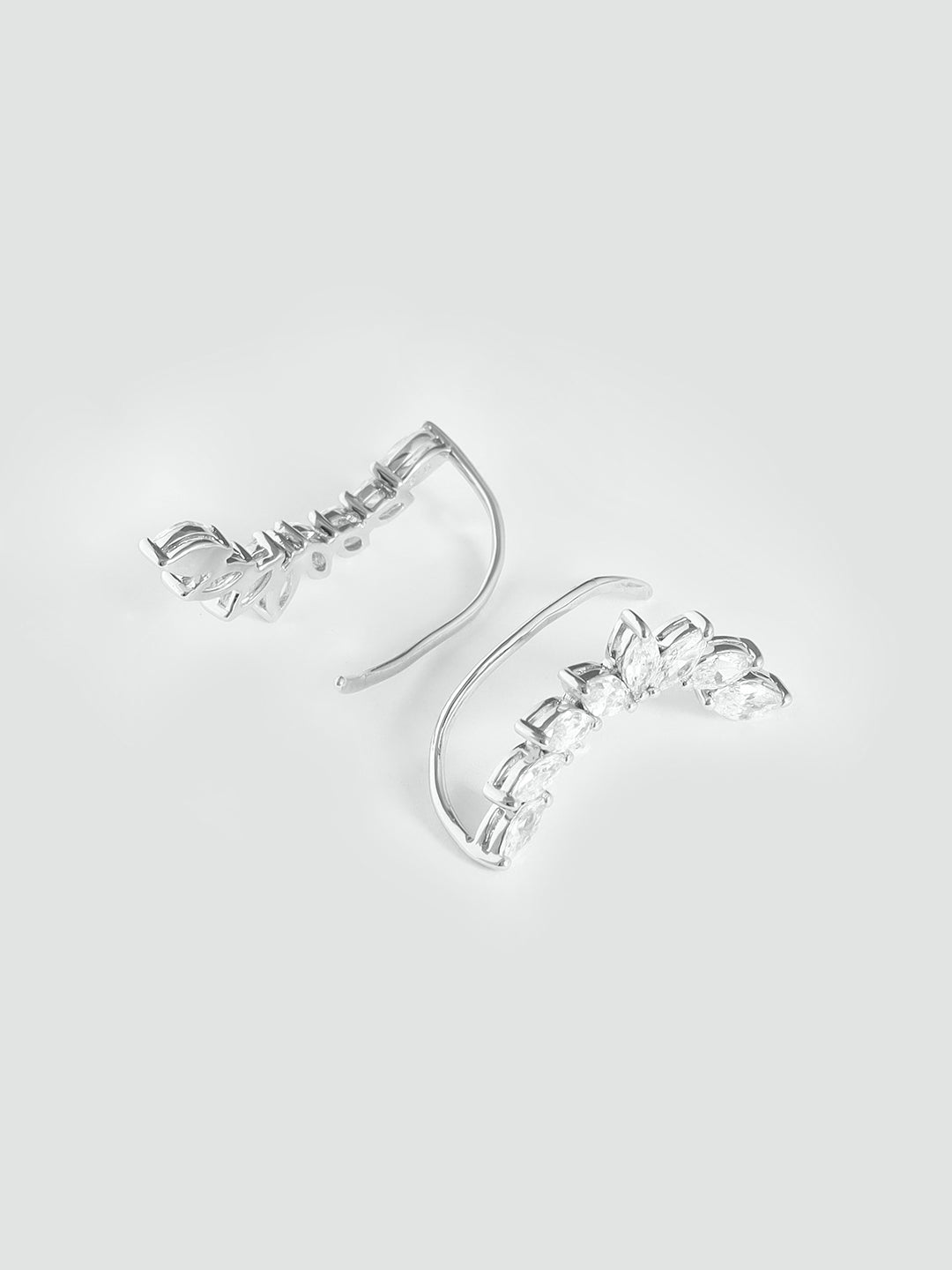 Solid Shine Hug Earrings – Single Piercing Climber Illusion Style