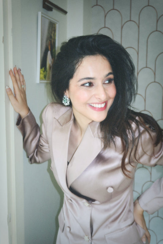 Sadia Khateeb Styled Modarta Statement Earrings for Daadi Ki Shaadi promotions