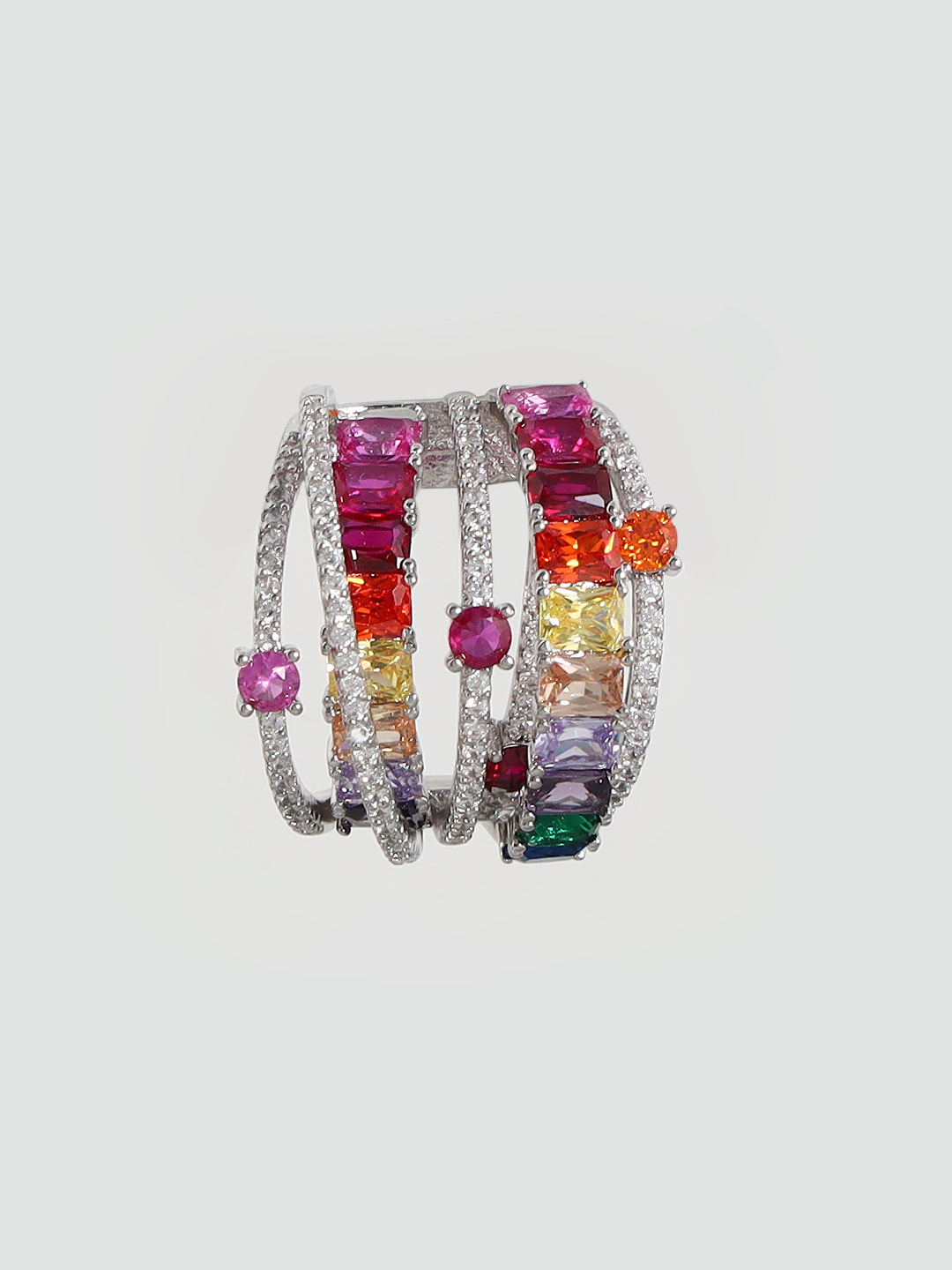Gem Cluster Earrings – Statement Sparkle with Elegant Mixed Stones