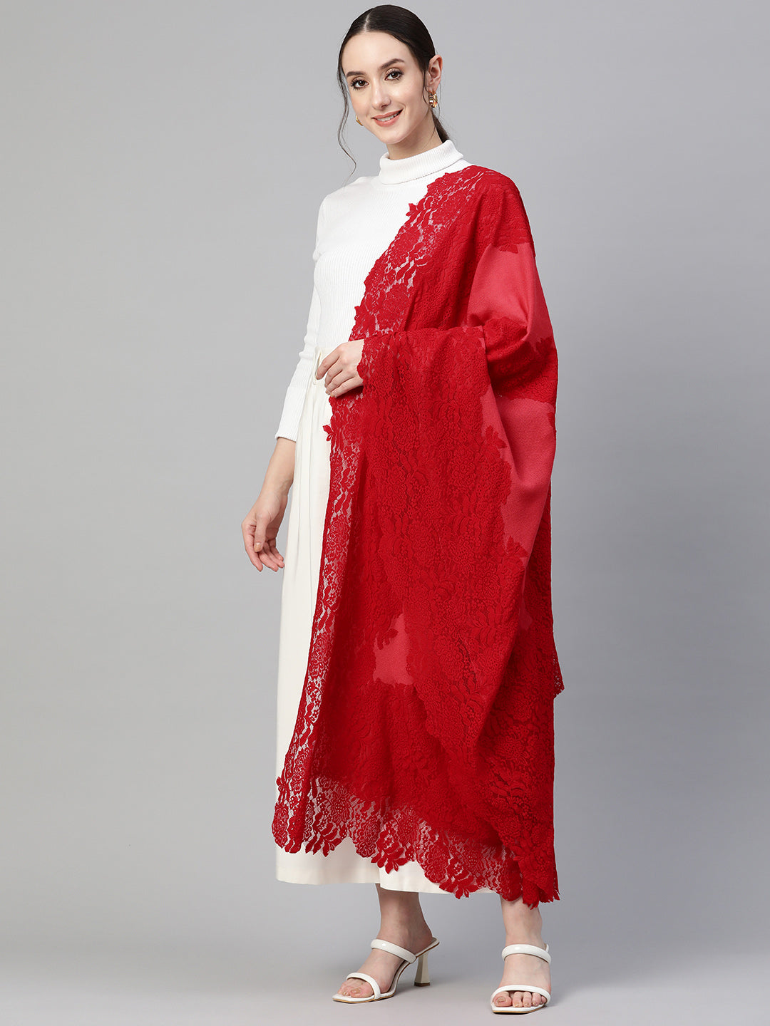 Red shawl, bridal shawls, lace shawl online modarta Red shawl, bridal shawls, lace shawl online modarta