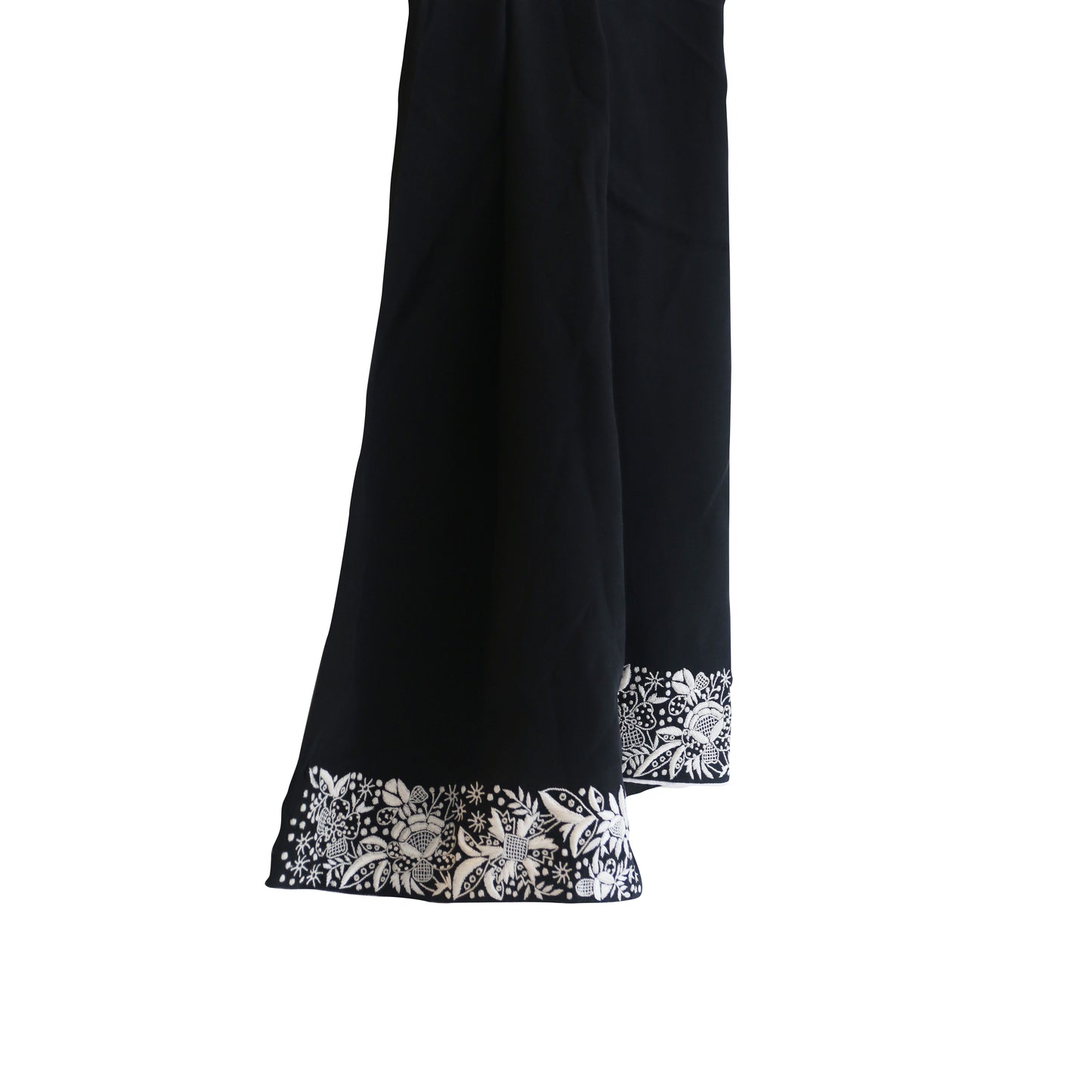 parsi border on black silk stole