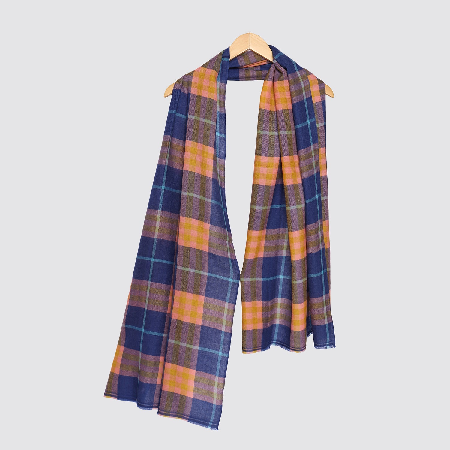plaids and checks cashmere pashmina online by modarta