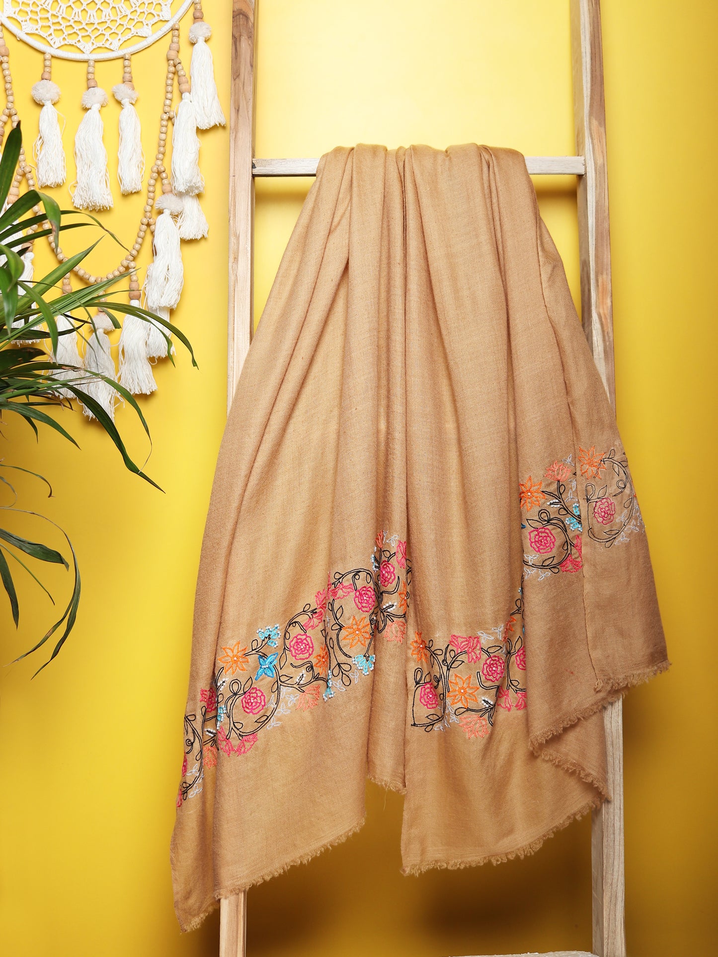 100% Pure Pashmina Shawl, hand embroidered shawl online, handwoven pashmina scarf, pure pashmina shawl price