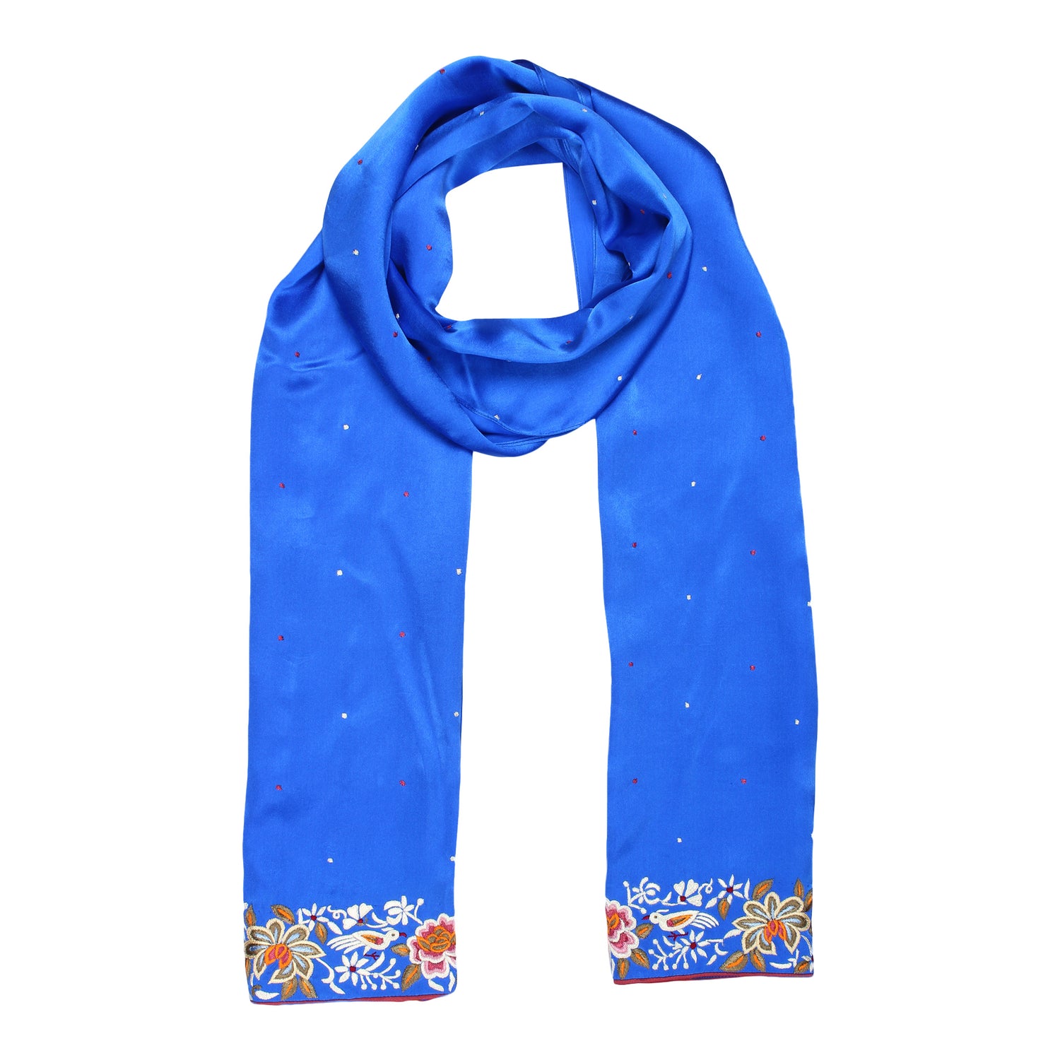 Blue scarf with parsi border 