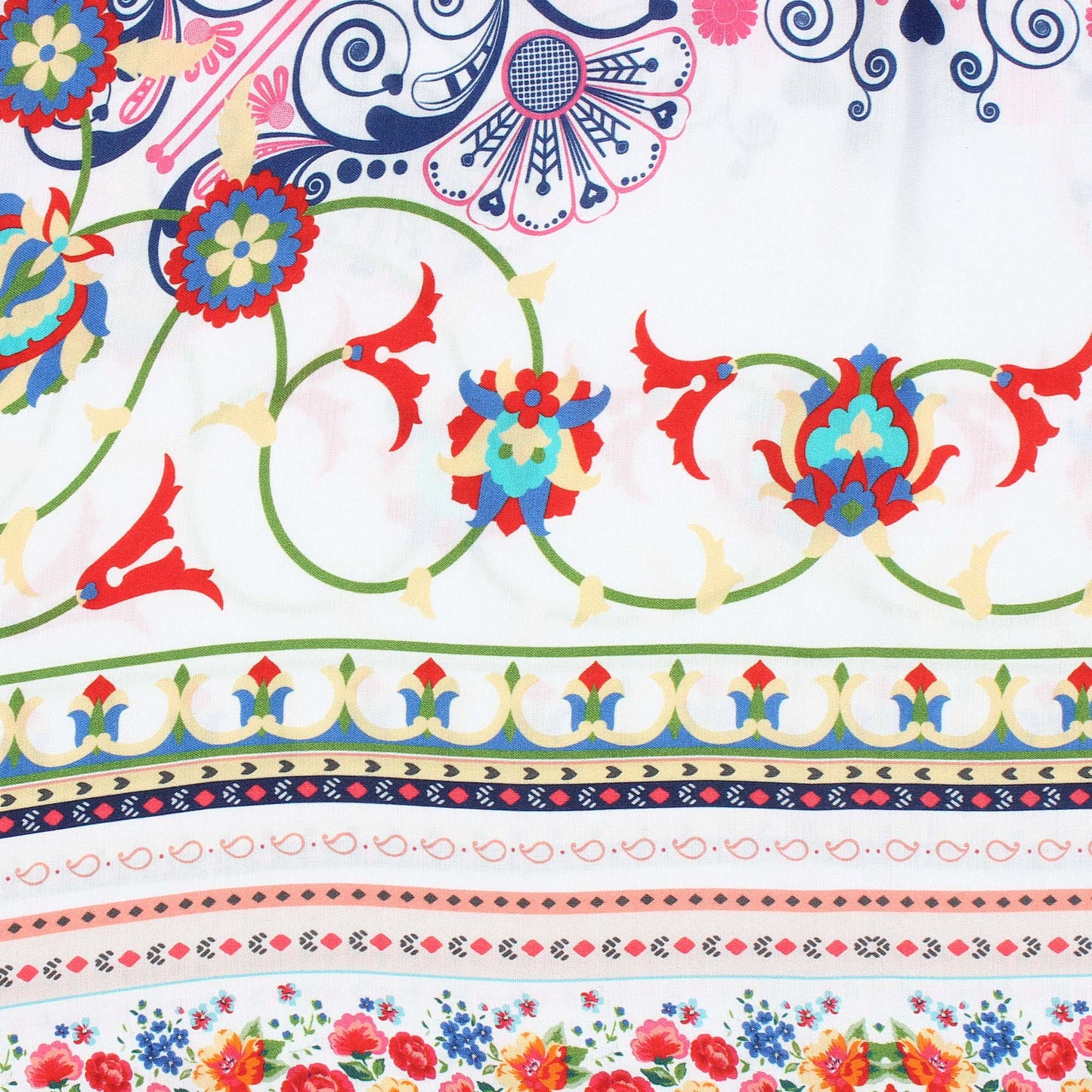 Modarta Neck Scarf - White Floral Scarf