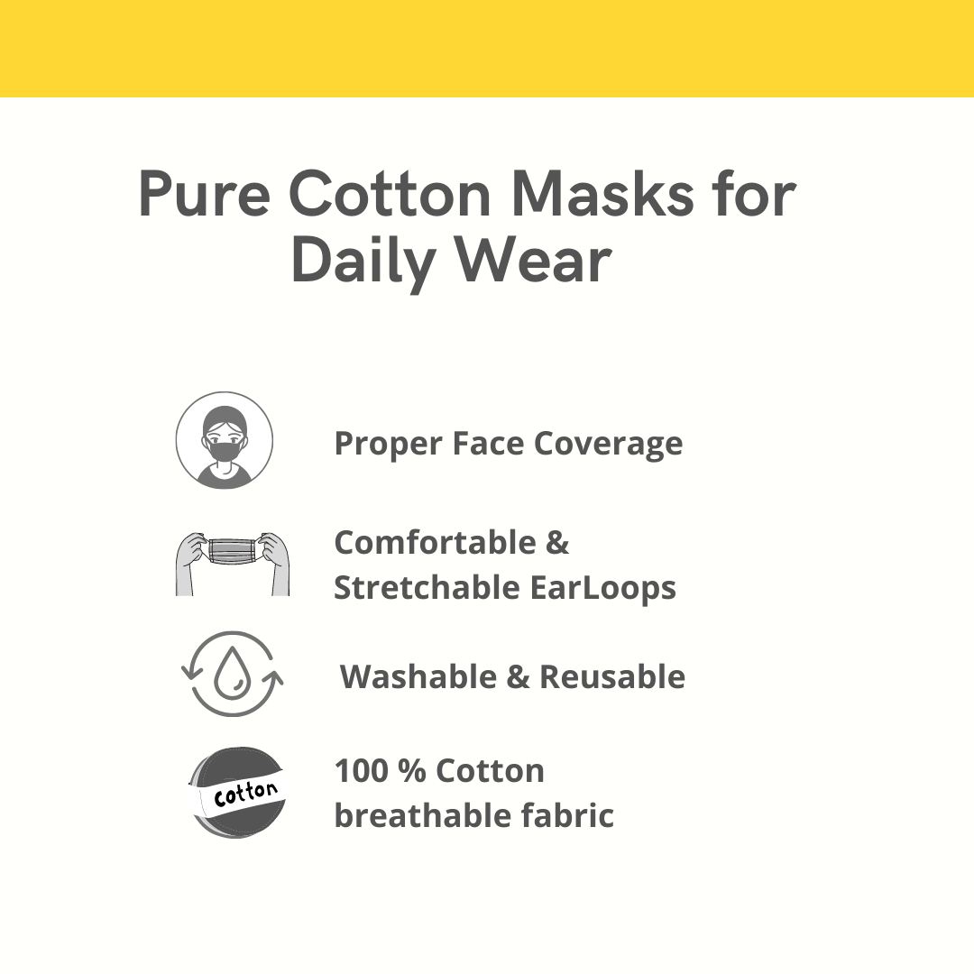 Pure Cotton Face Mask Online, Printed Stripes, for both Men & Women