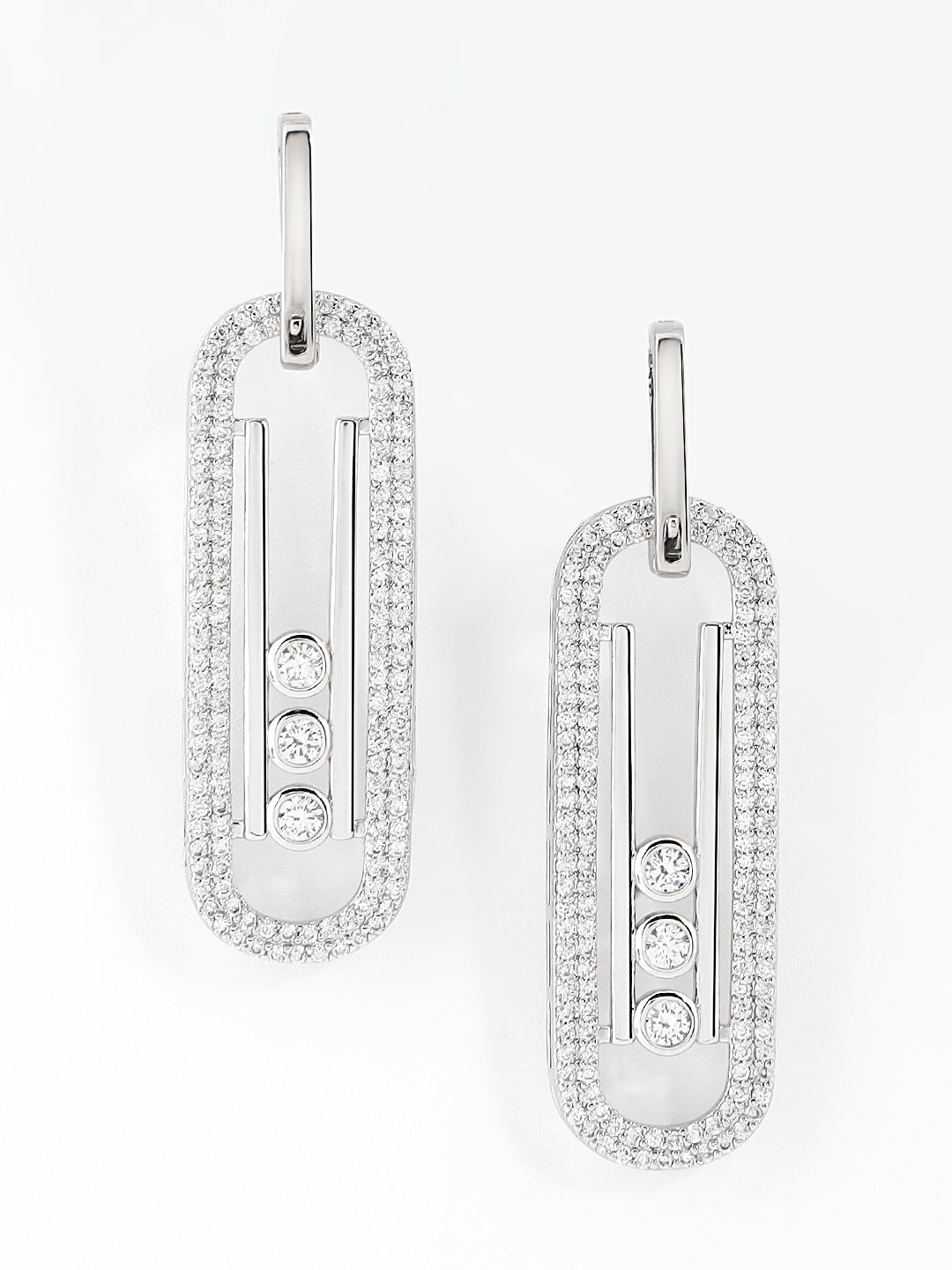 Crystal studded stylish loop earrings with modern design