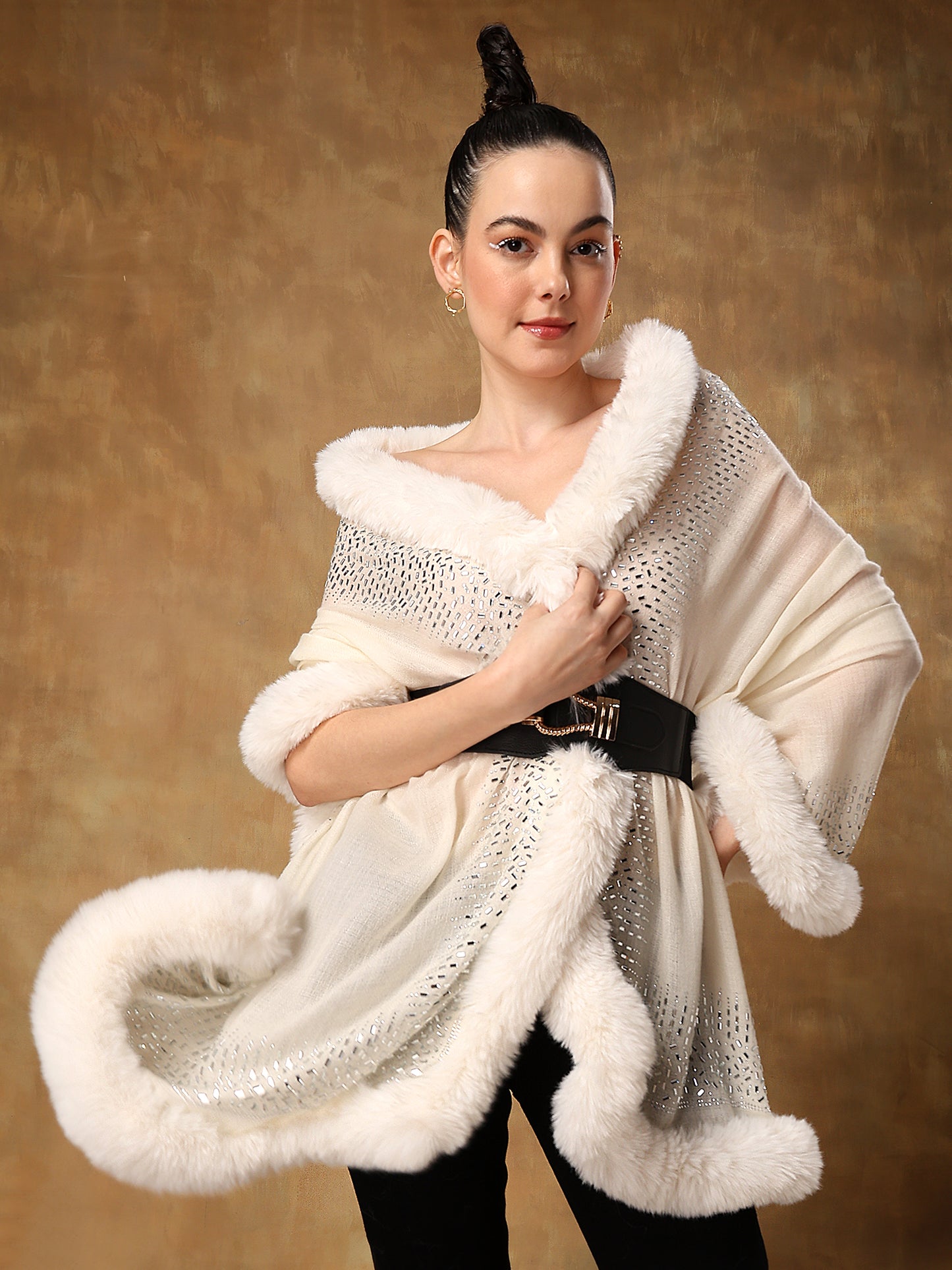 white fur shawl, fur shawl for dress, fur stole scarf