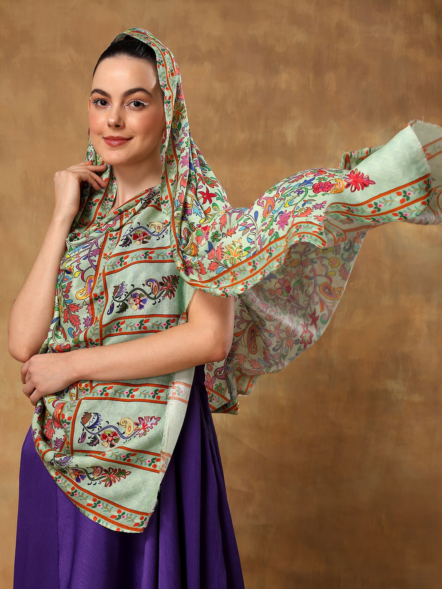 kalamkari shawl, kalamkari shawl price, floral print shawl