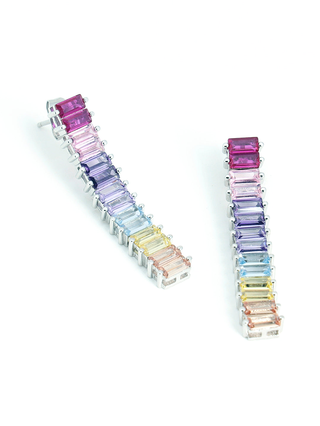 Multicoloured Stone String Necklace Set with Matching Earrings