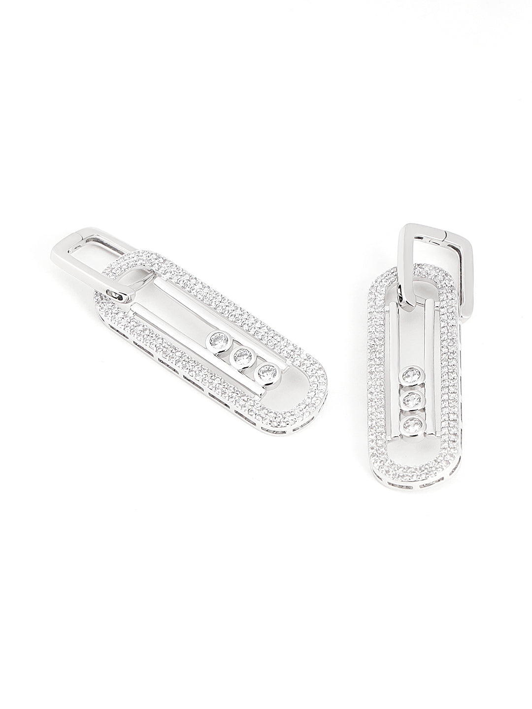 Elegant loop crystal earrings styled for everyday wear