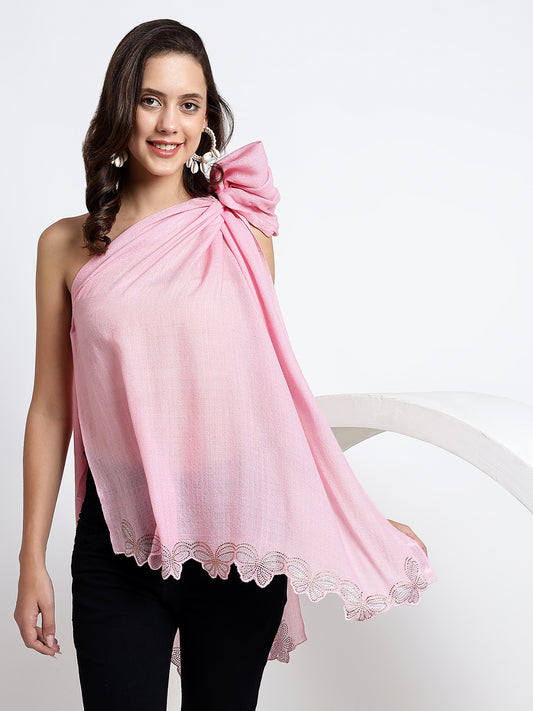  Enhance your bridal ensemble with our exquisite light pink shawl, perfect for weddings and dresses. This pink color shawl adds a touch of elegance to any outfit, making it an ideal accessory for your special day.