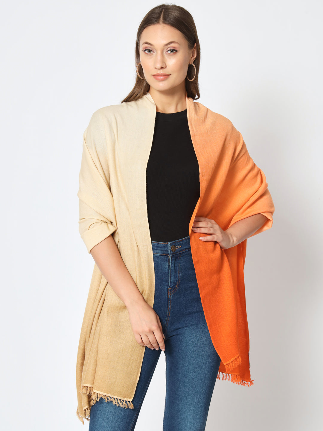 orange shawl and ombre shawl by modarta