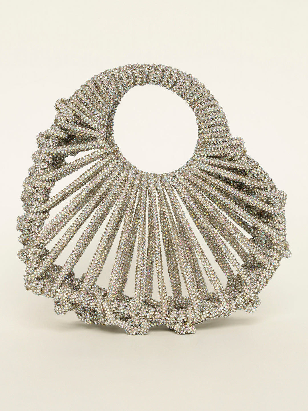 Heart Crystals Beaded Handbag – Romantic Evening Glam Party Purse