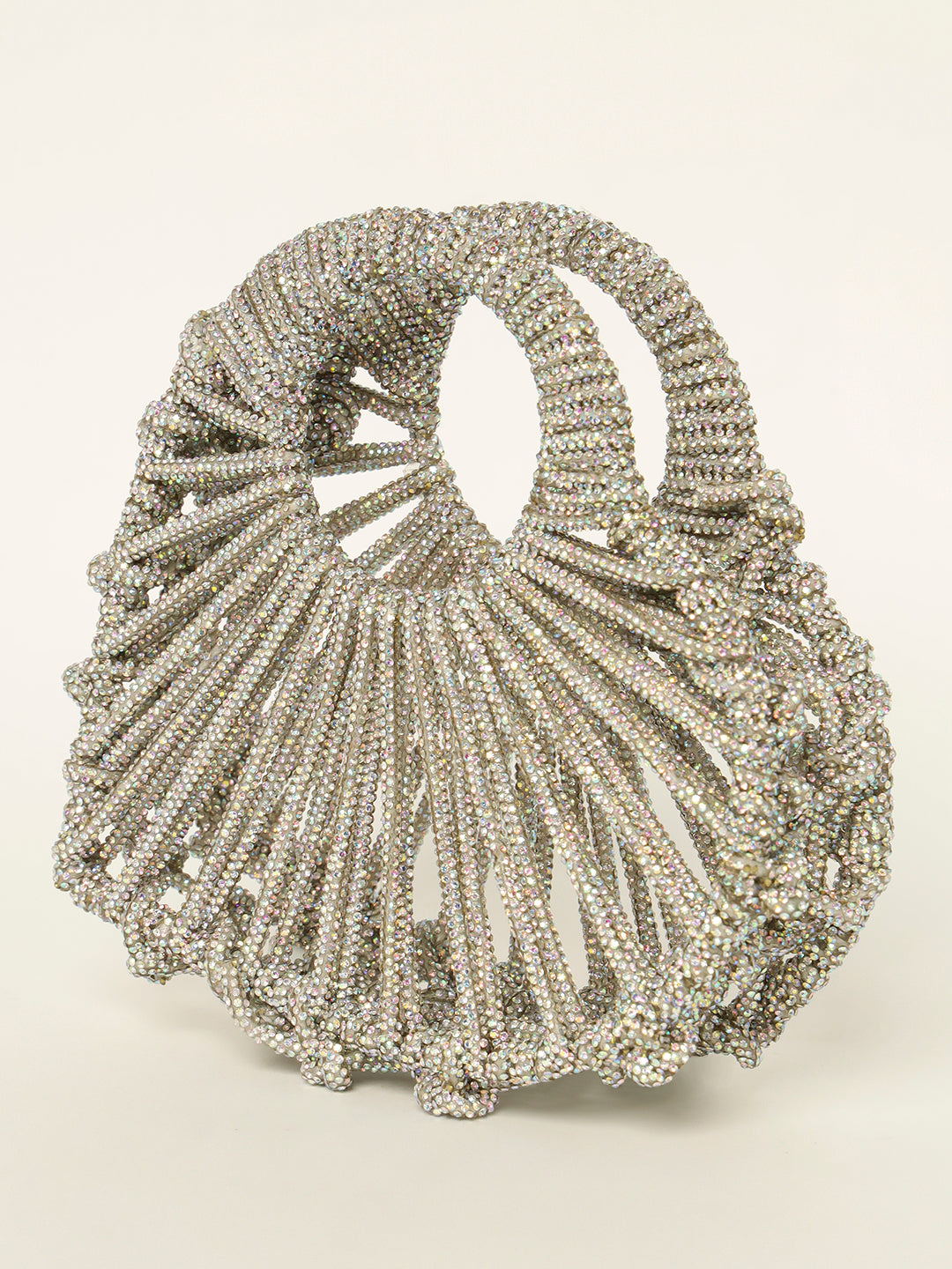 Heart Crystals Beaded Handbag – Romantic Evening Glam Party Purse