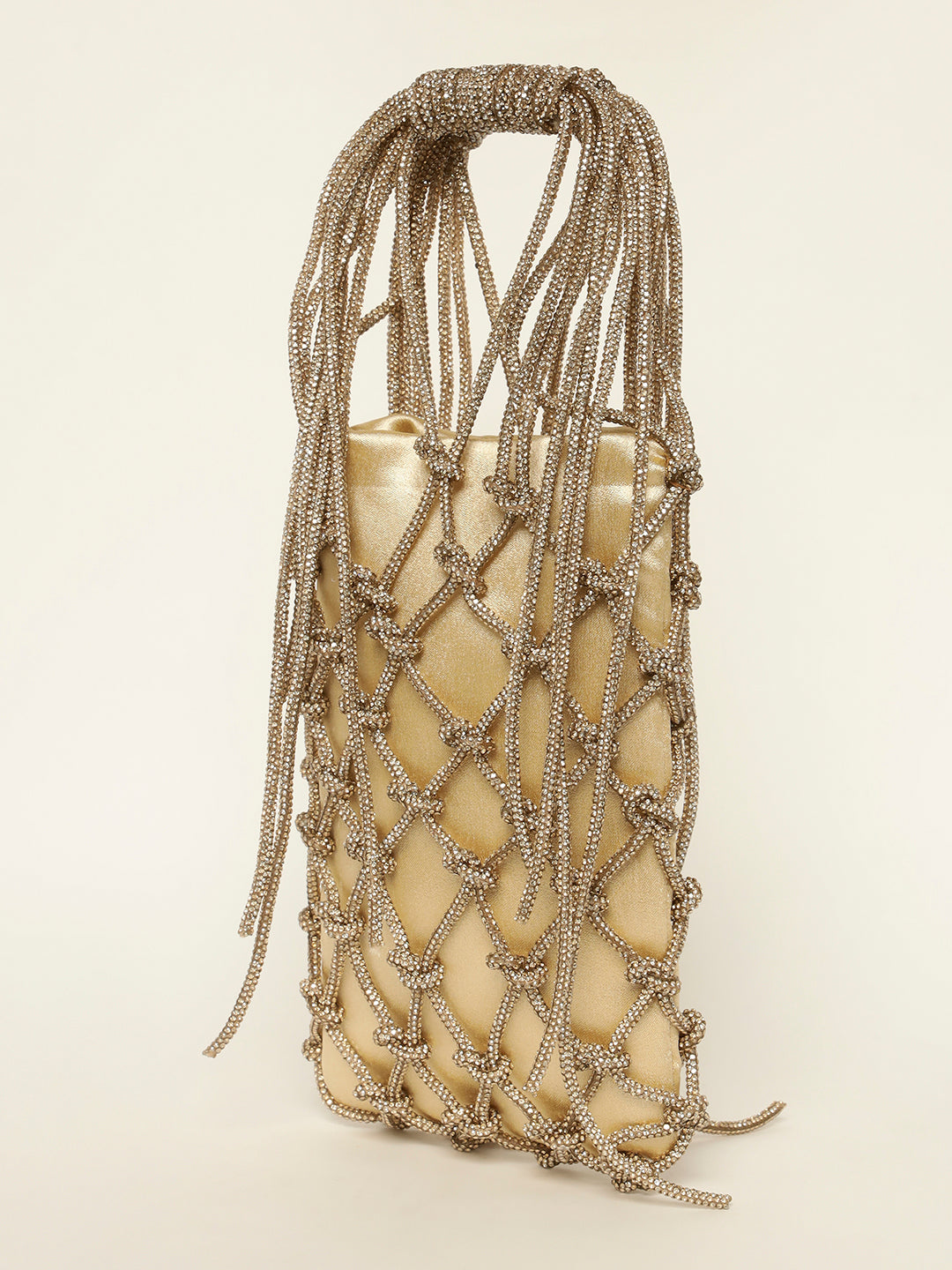 Golden Crystals Handbag – Network Beaded Evening Party Clutch