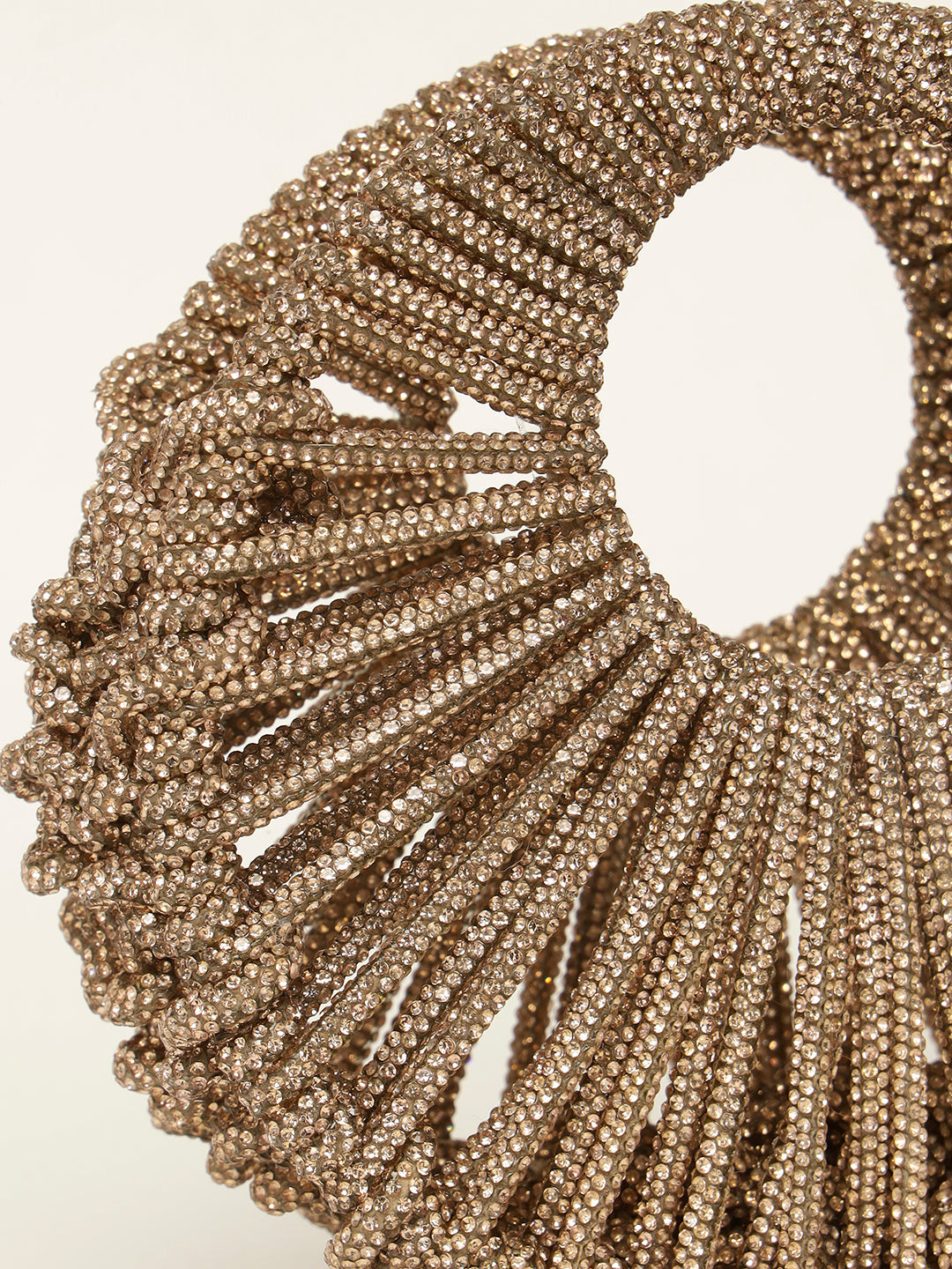 Luxury golden moon clutch styled for evening look