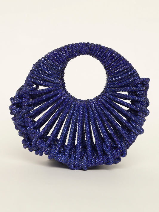 Royal blue moon crystal clutch with sparkling details