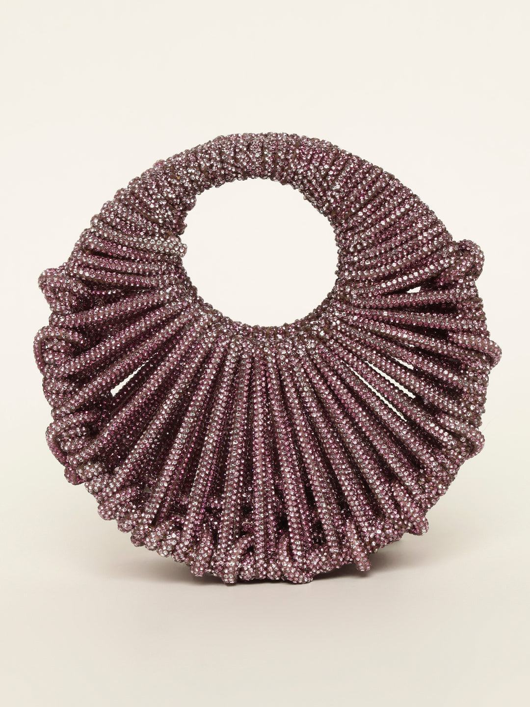 Elegant pink clutch bag with polished finish design