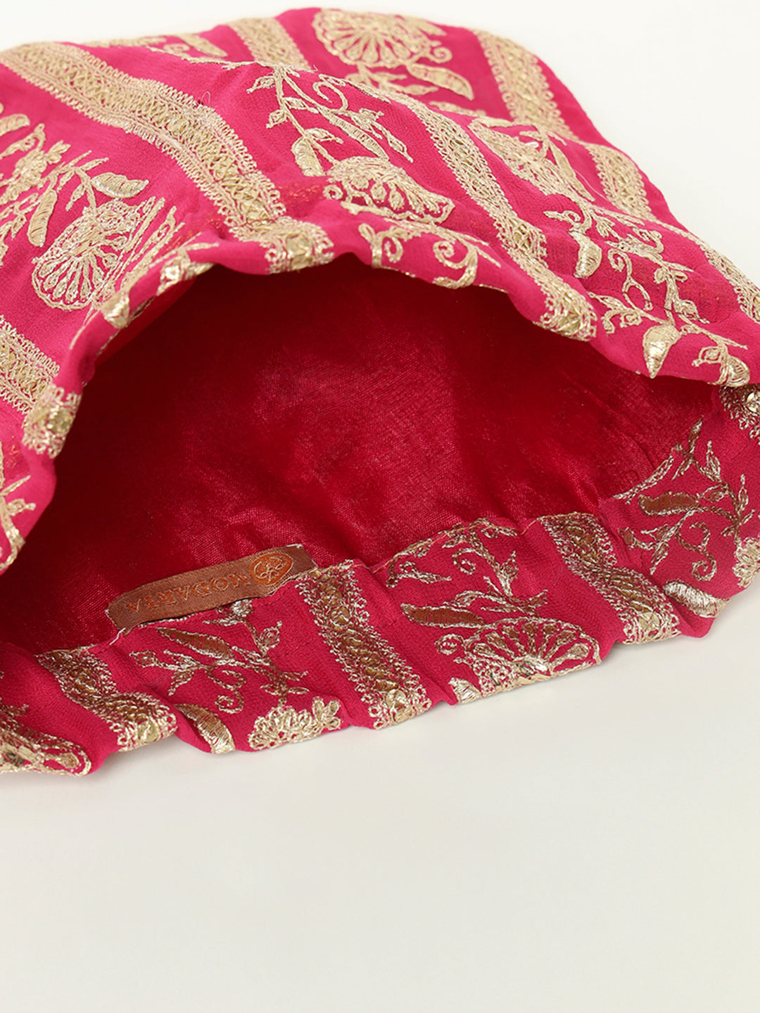 Pink embroidered potli ideal for gifting and celebrations
