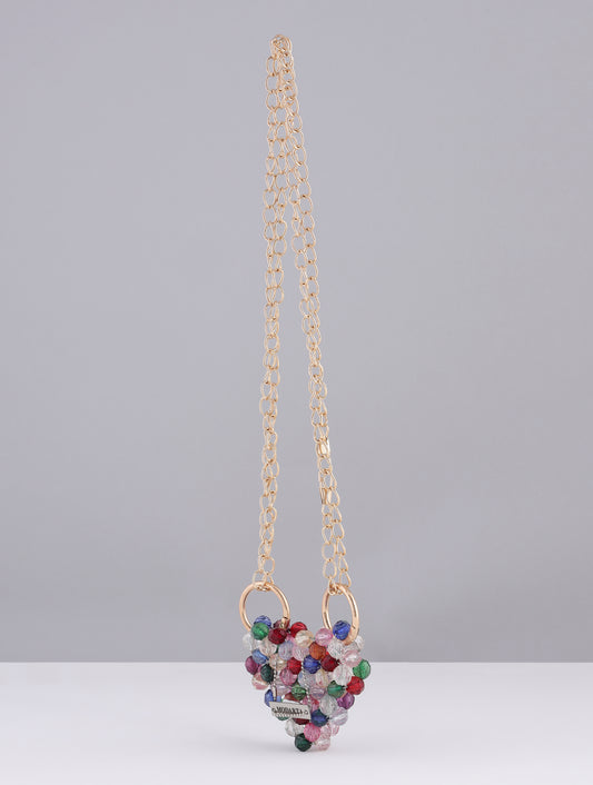 MULTI COLOURED HEART SHAPED MINI BAG