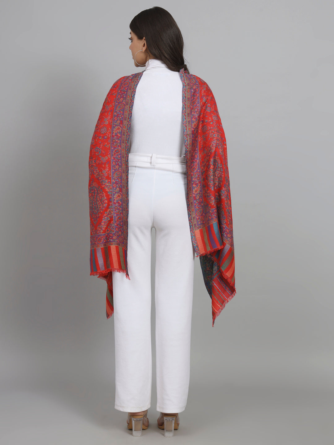 red kashmiri shawl, kani shawl price