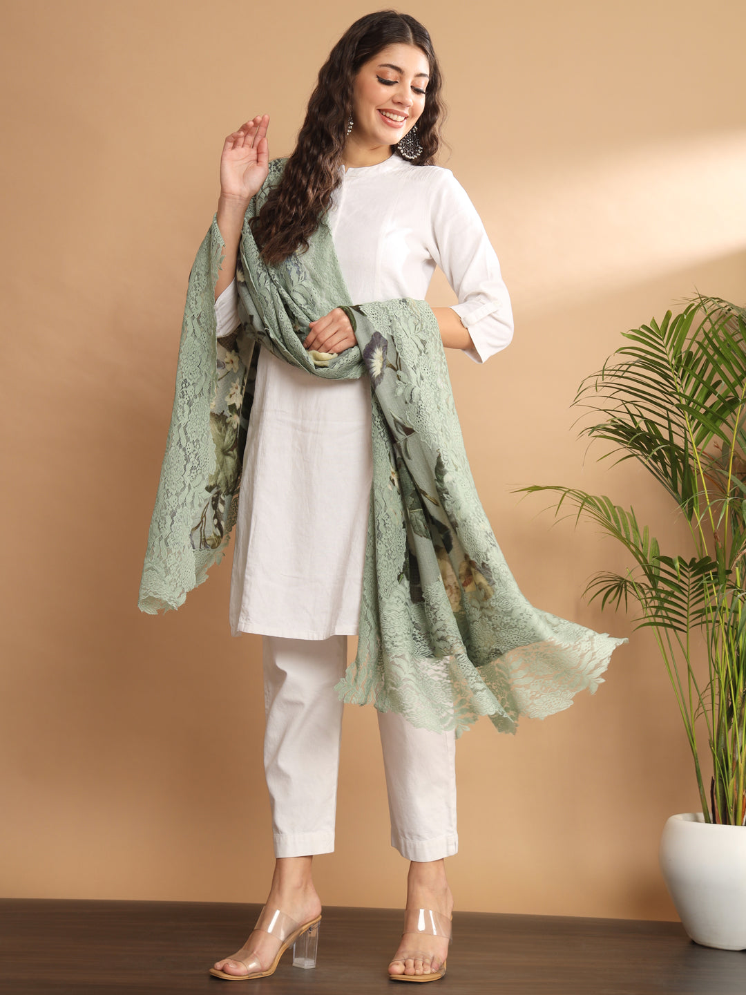 green shawl, ladies shawl, shawls online