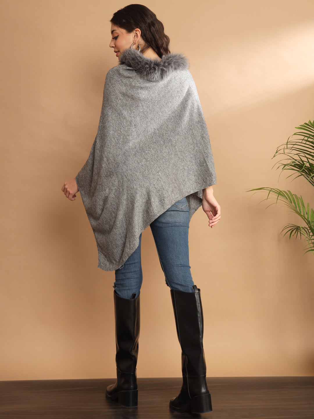 fur poncho, woolen poncho, winter poncho