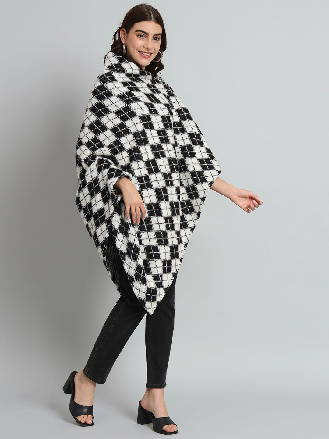 black poncho, woolen poncho for ladies, woolen poncho for women