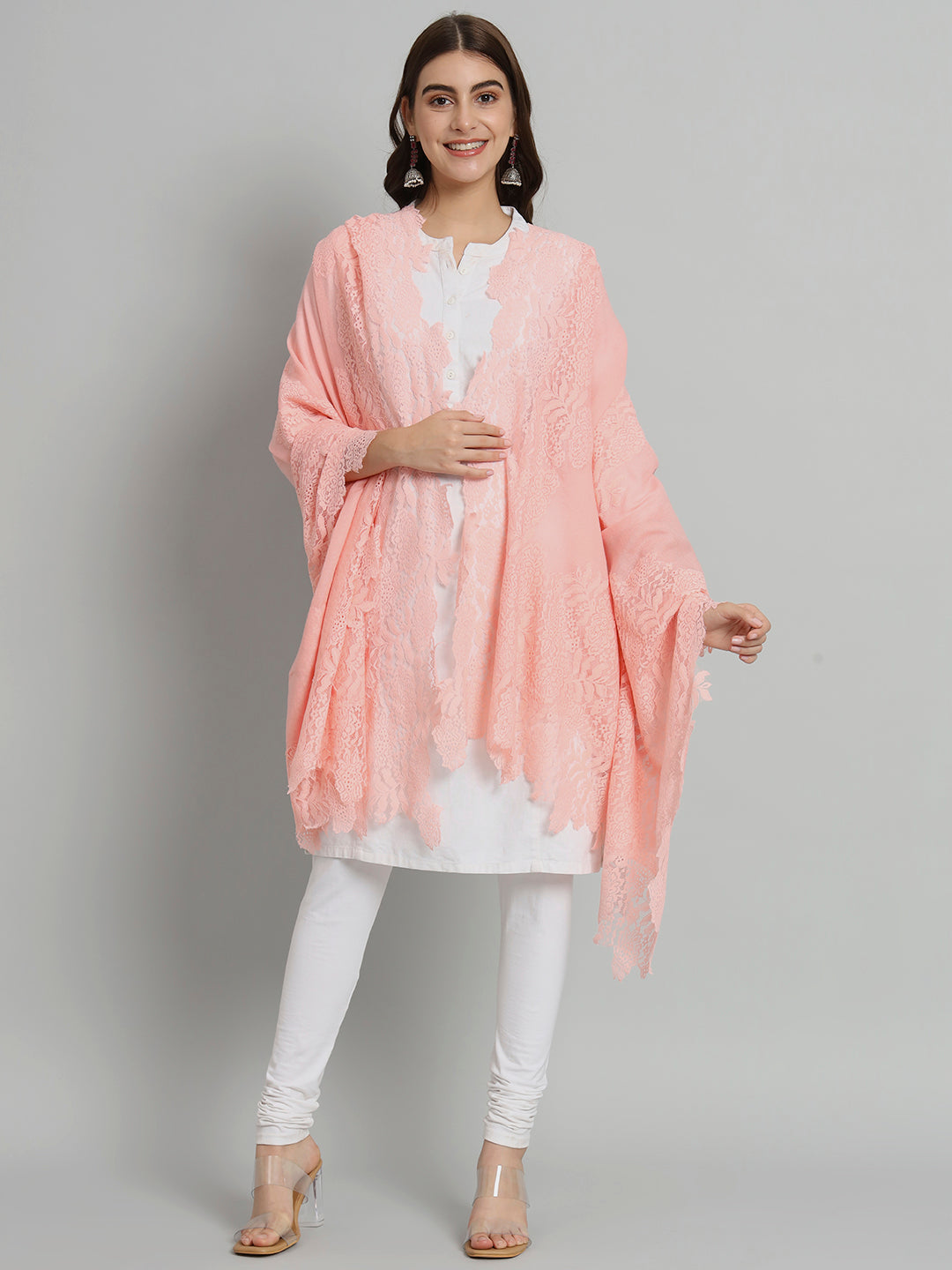 light pink shawl, shawl lace, light pink shawl for wedding