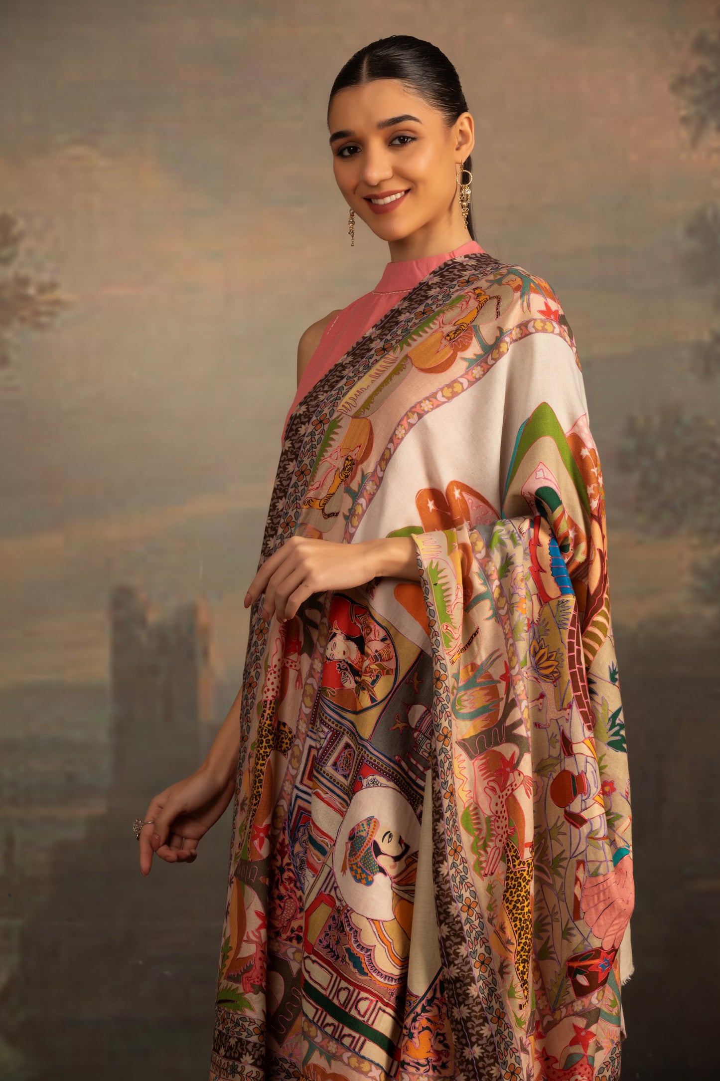 Kalamkari Shawl for Ladies