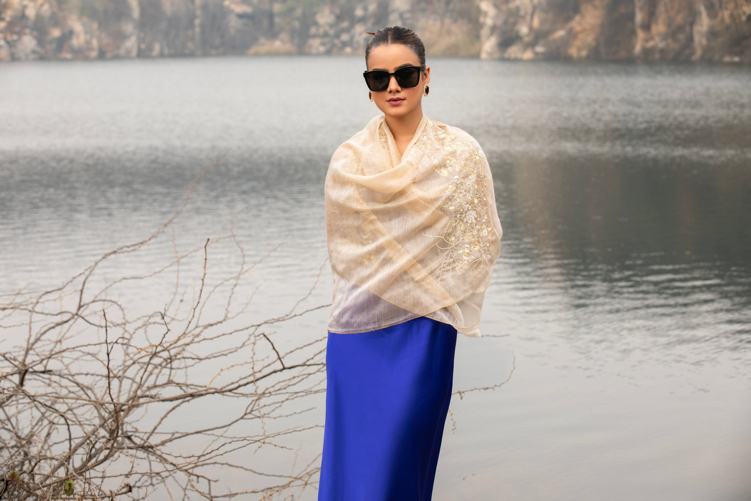 Elevate your winter style with our Wool Scarf for Women. This beige stole, a Modarta creation, combines warmth and fashion, featuring delicate details for a touch of timeless sophistication.