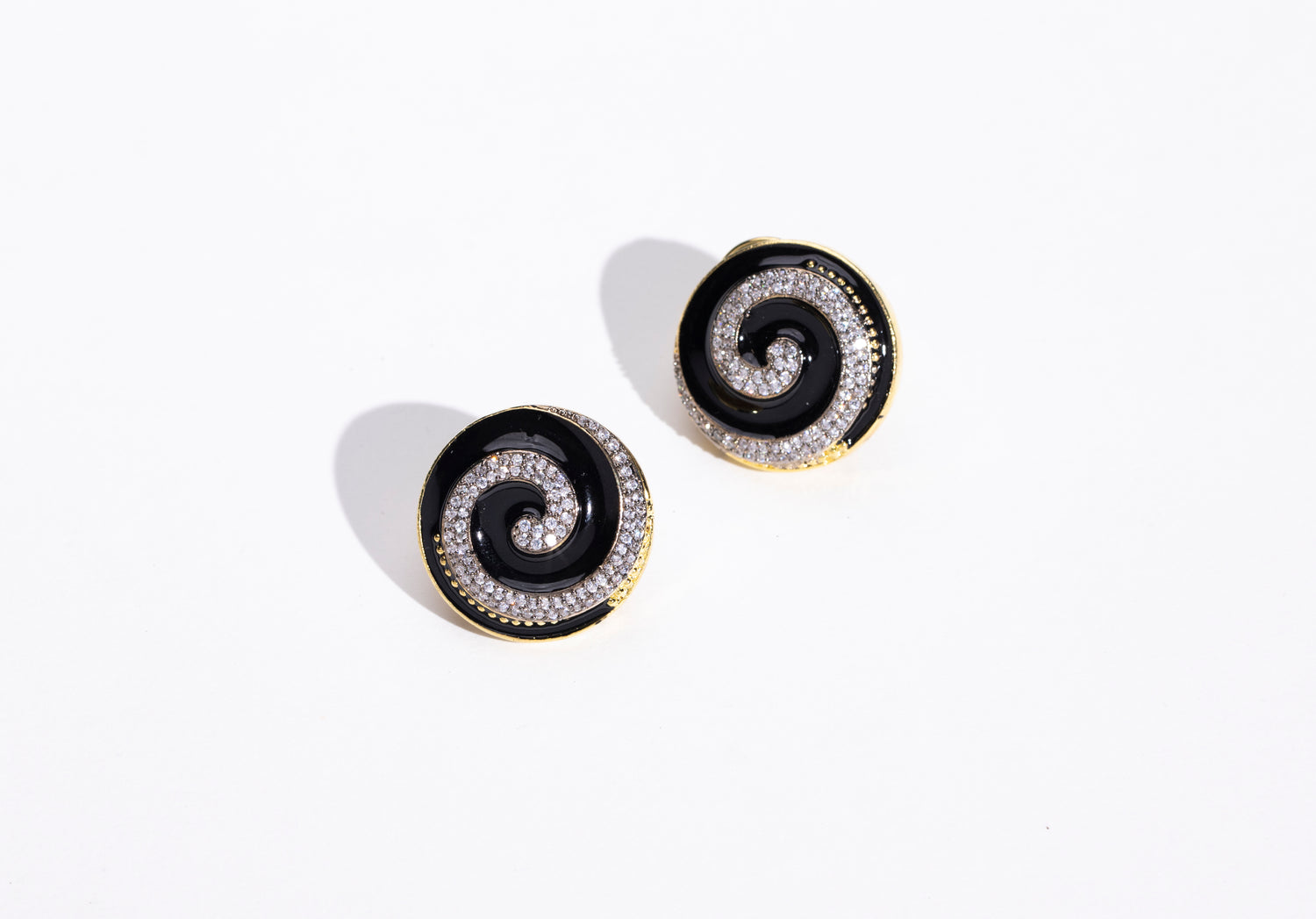 Statement Piece: Bold Black Spiral Circle Earrings for Women: Add elegance to any outfit with these classic earrings