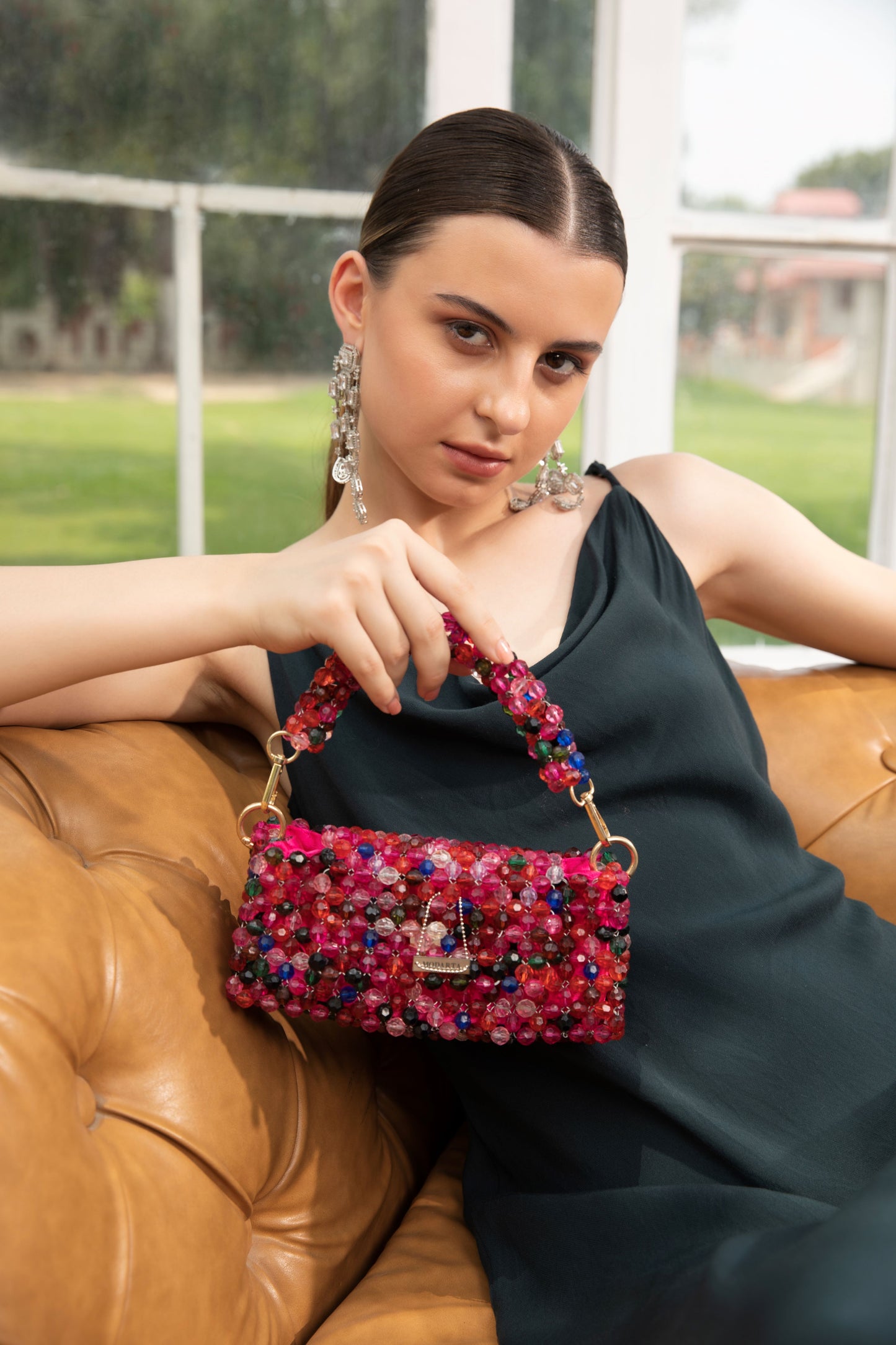 Rainbow Delight Crystal Bag - Luxury Bead Handbag for Women