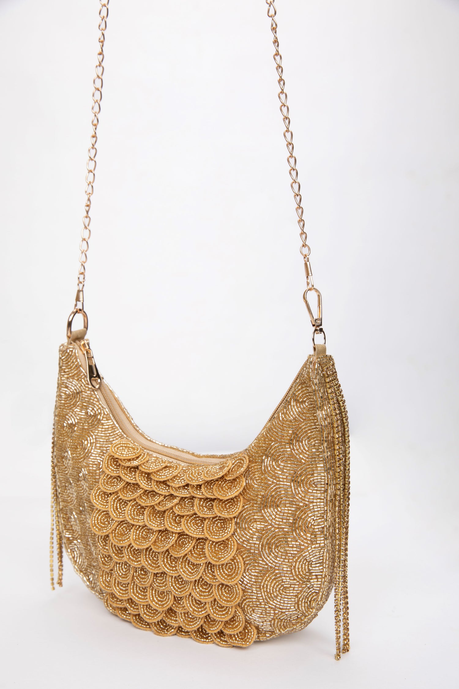 Golden handbag, designer bag online