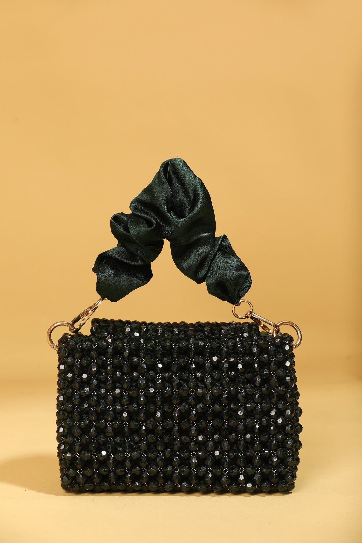 Green Luxury Crystal Bag Hand-beaded Tassel Party Clutch