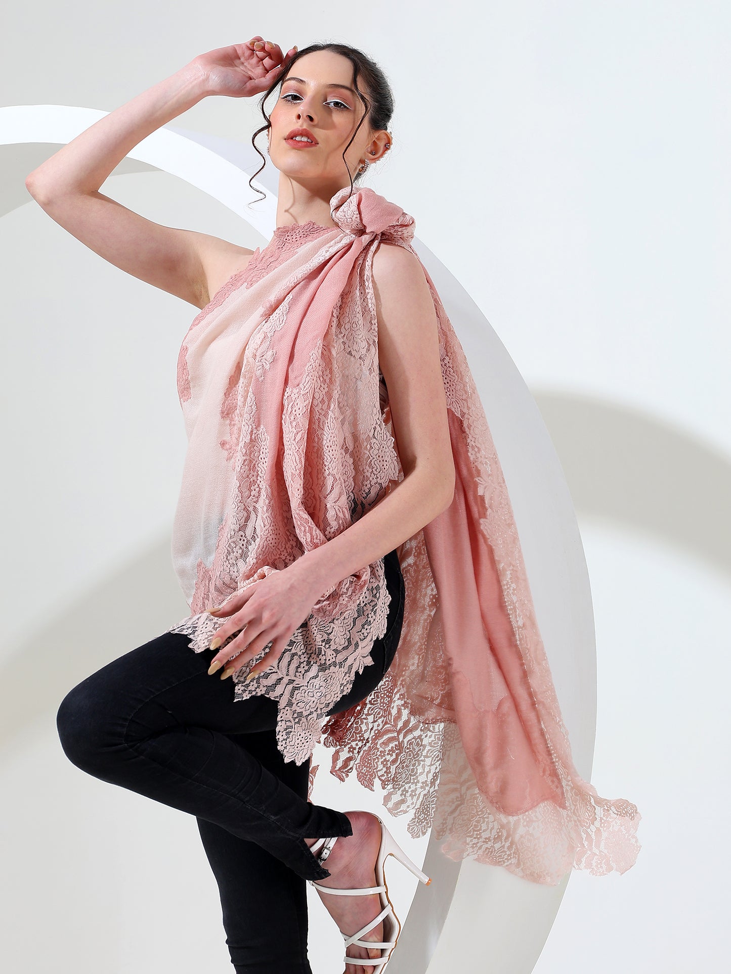 lace shawl, pink shawl for wedding, pink shawl for dress
