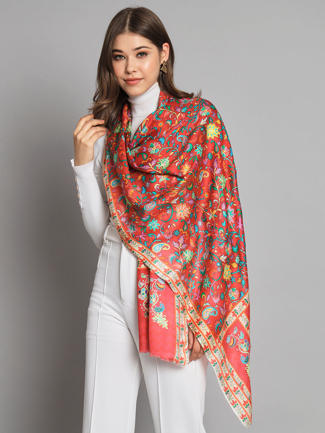 wedding shawl, jamavar print, embroidered shawls