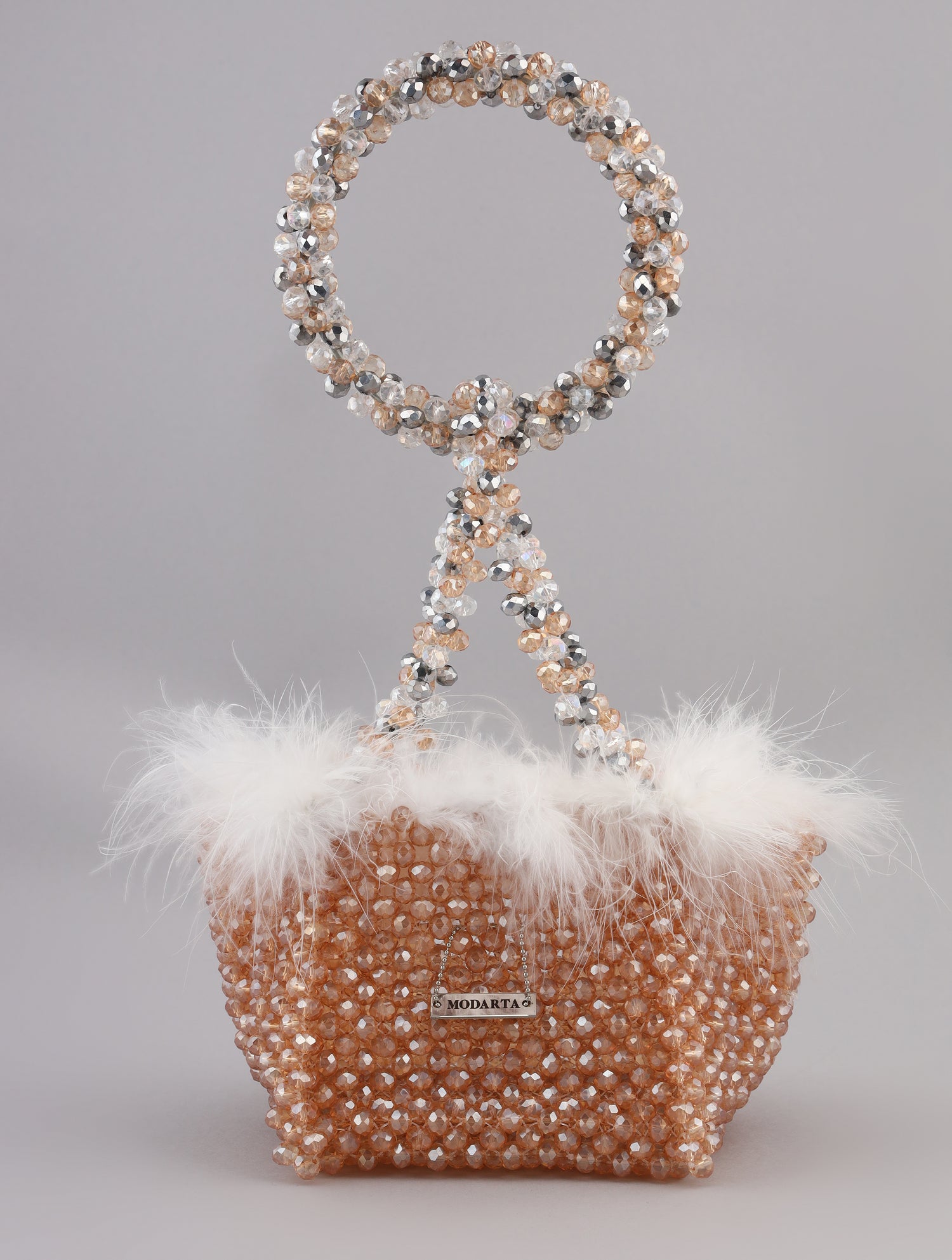 Gold Clutch Bag Fur Purse for Wedding Events