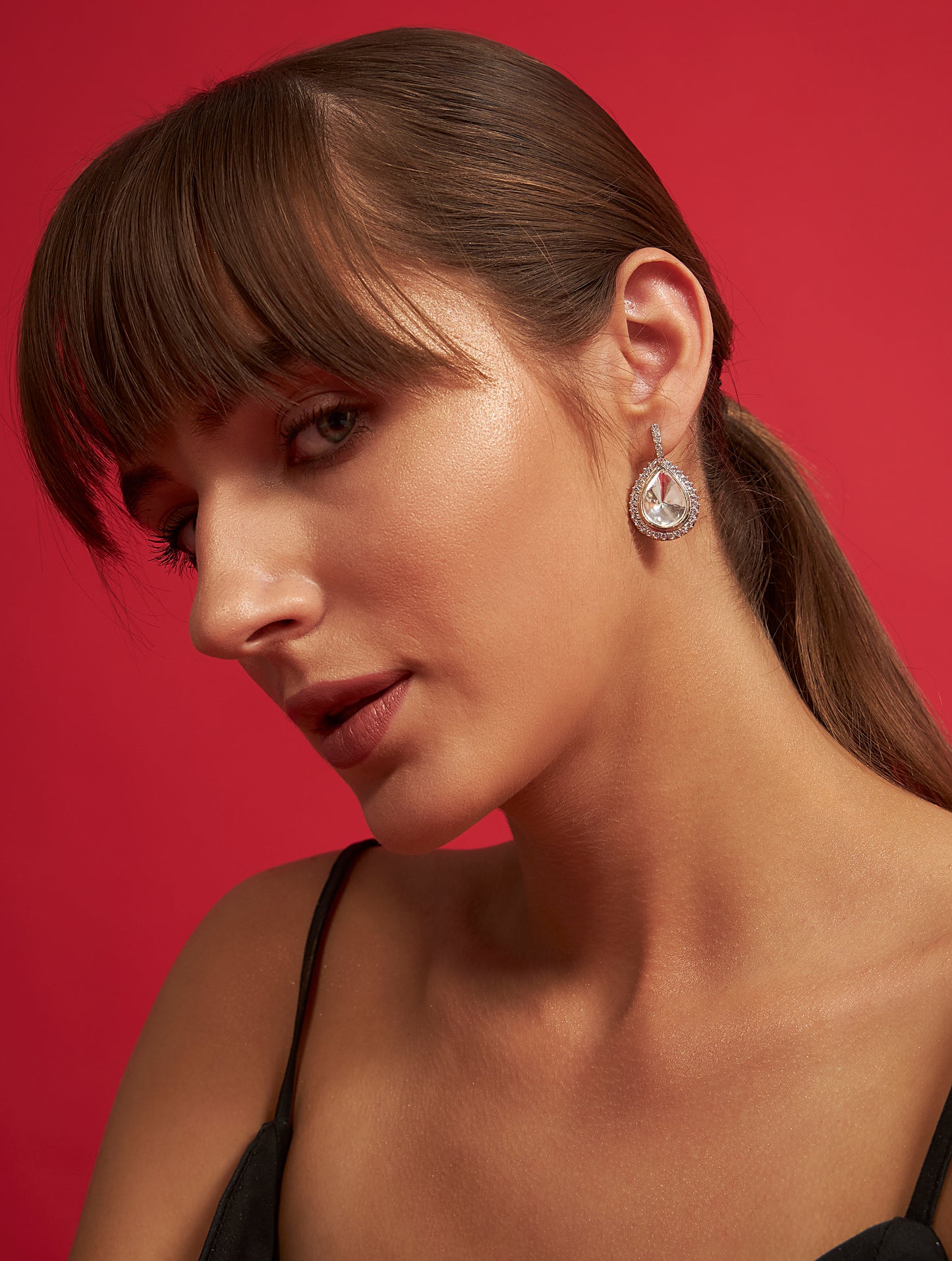Elegant polki crystals earrings for weddings parties