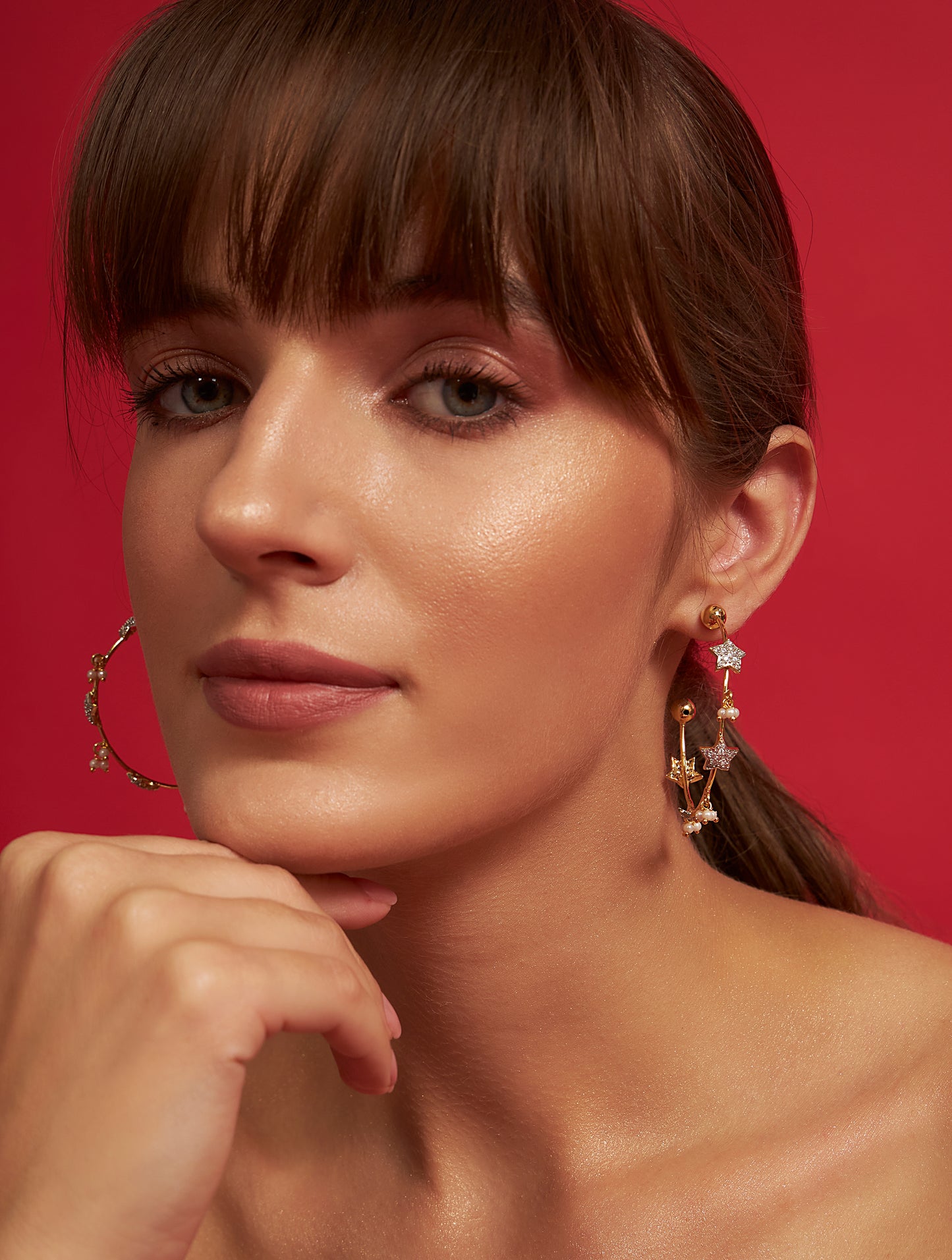 Designer hoop bali golden earrings with statement styling