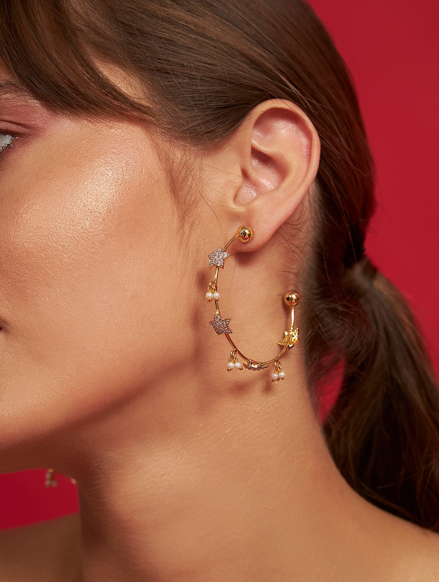 Luxury hoop bali golden earrings for festive occasions