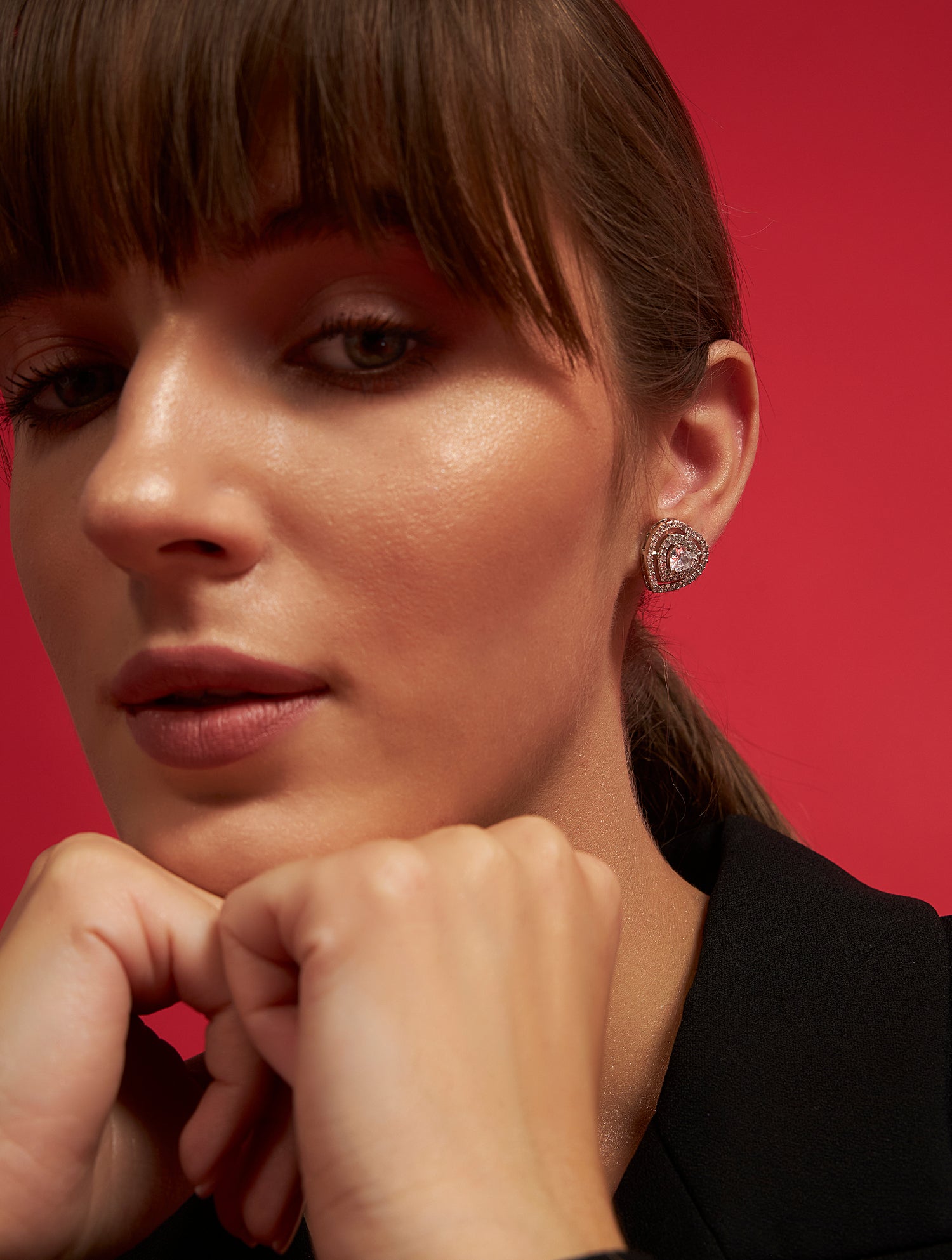 Luxury heart earrings with spiral for festive occasions