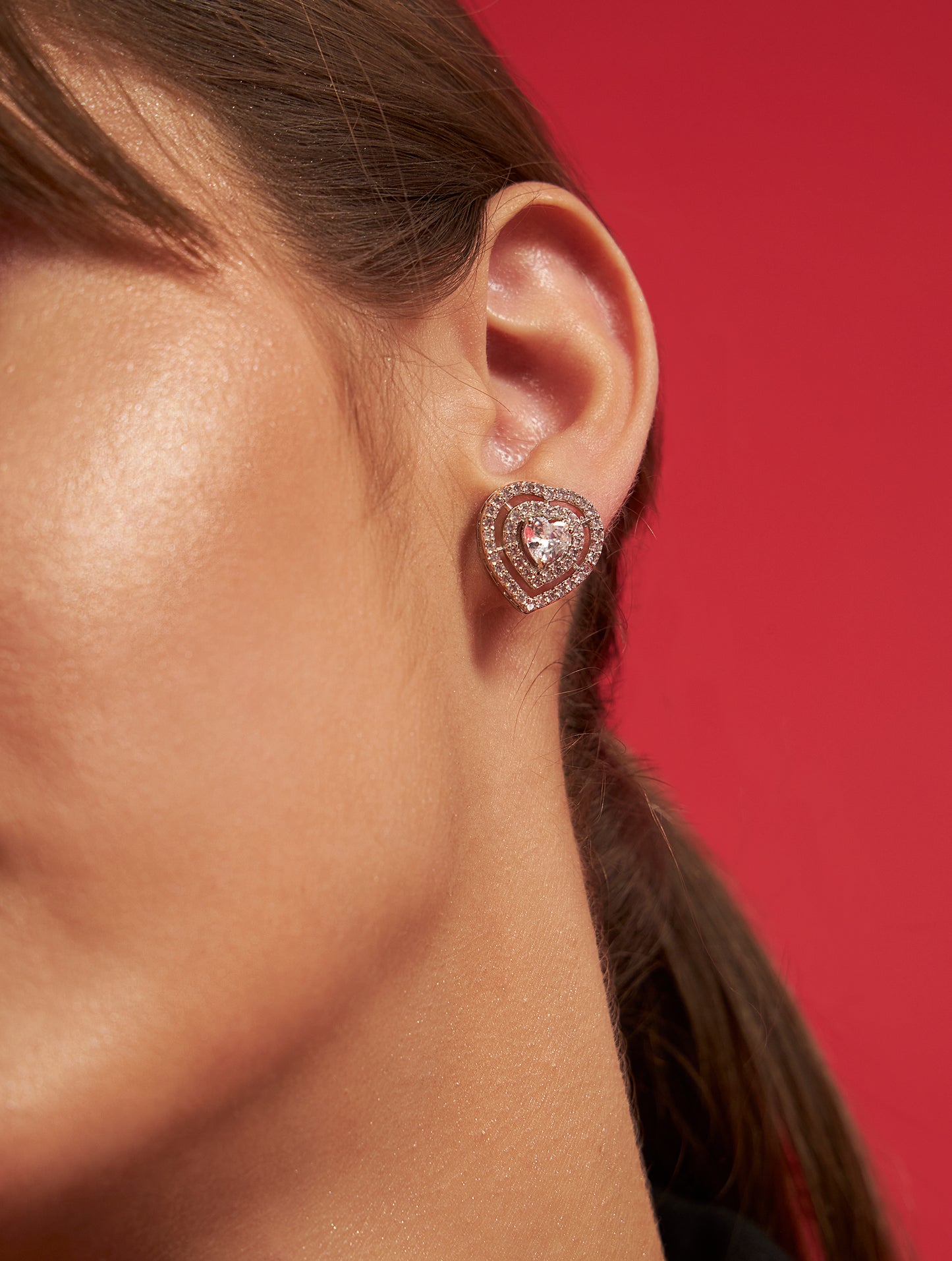 Designer heart earrings with spiral with statement styling