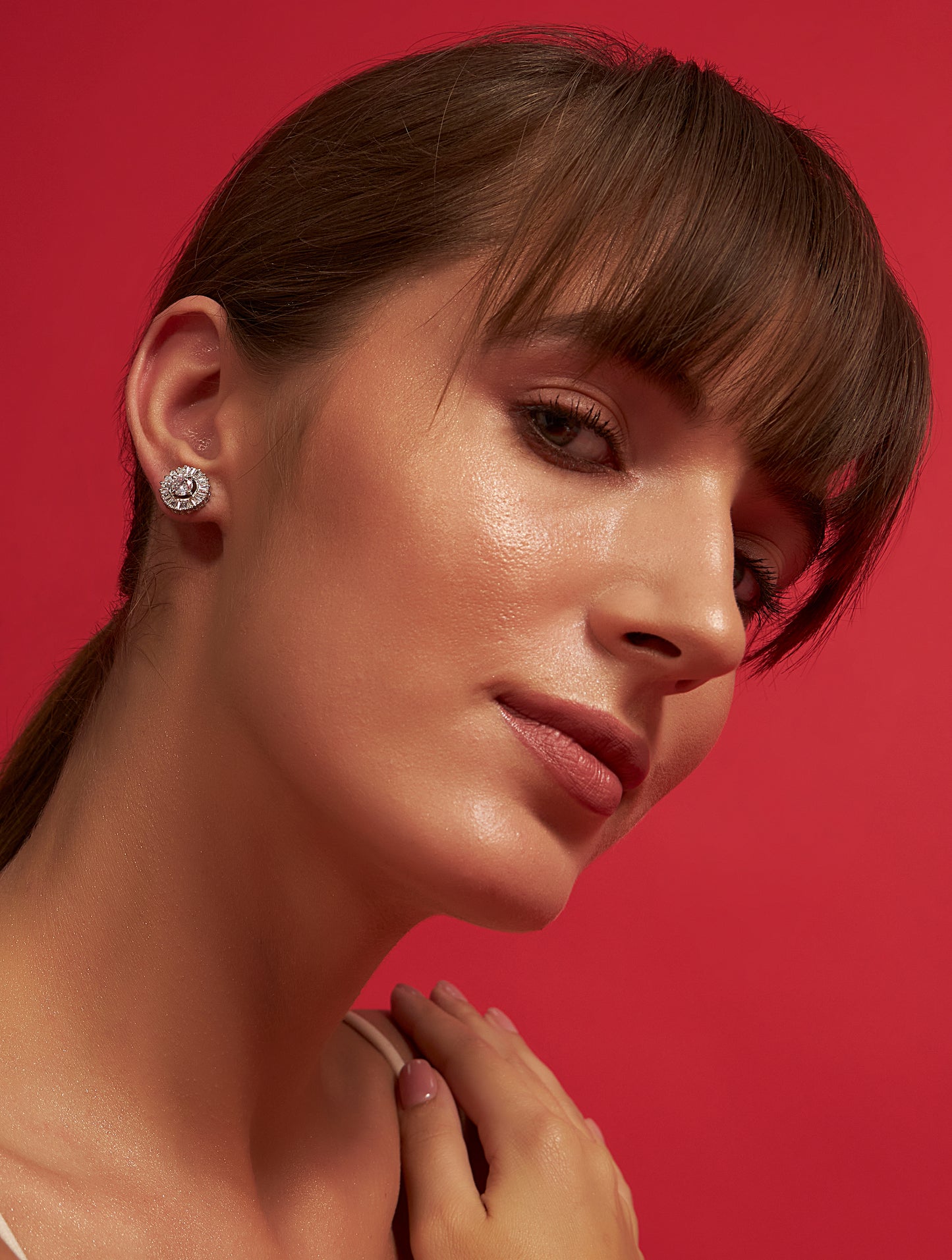 Designer solitaire studs earrings with statement styling