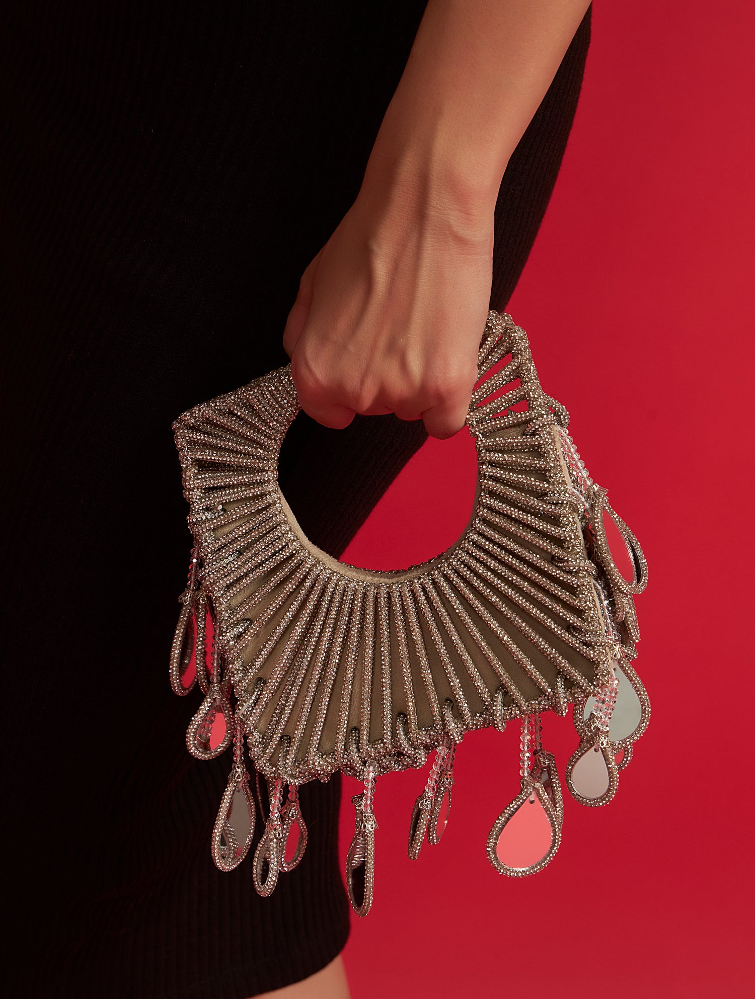 Elegant silver purse ethnic clutch for weddings parties