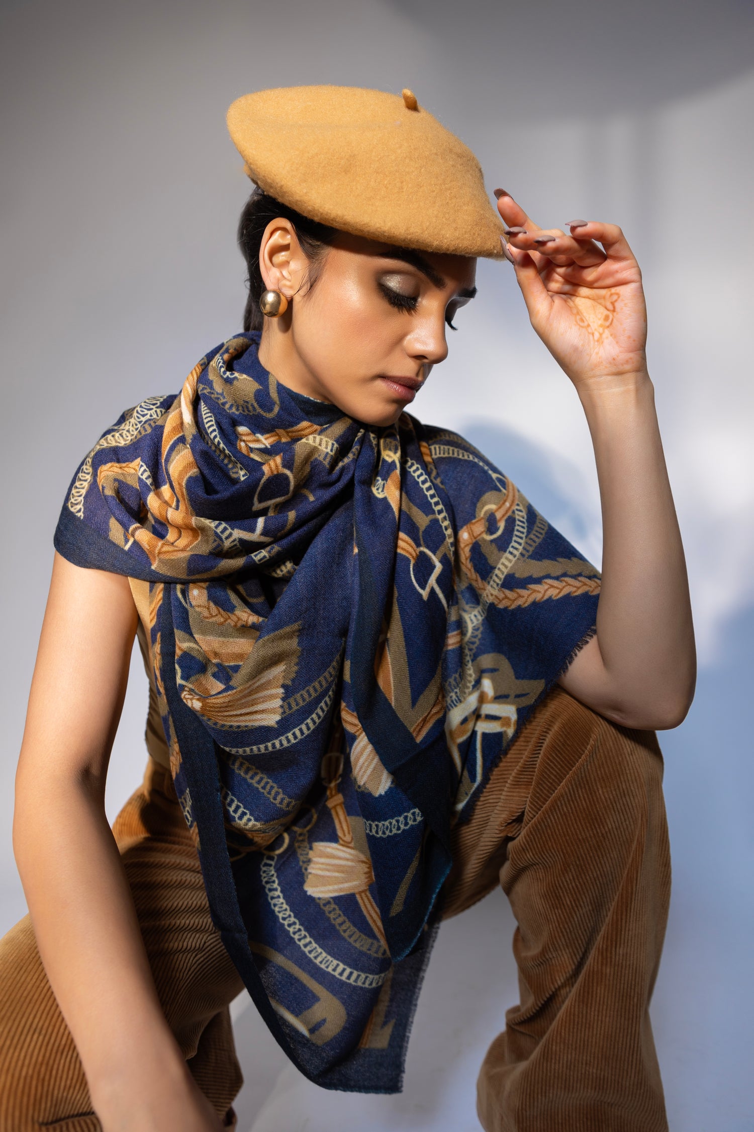 navy blue shawl, versace shawl price