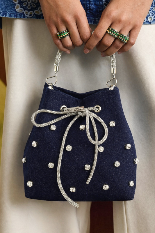 Denim Blue Bucket Bag – Trendy Everyday Purse for Women