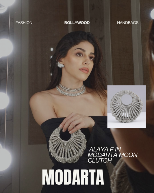 Alaya F in Modarta Moon Crystal Clutch – Celebrity Style Accessory