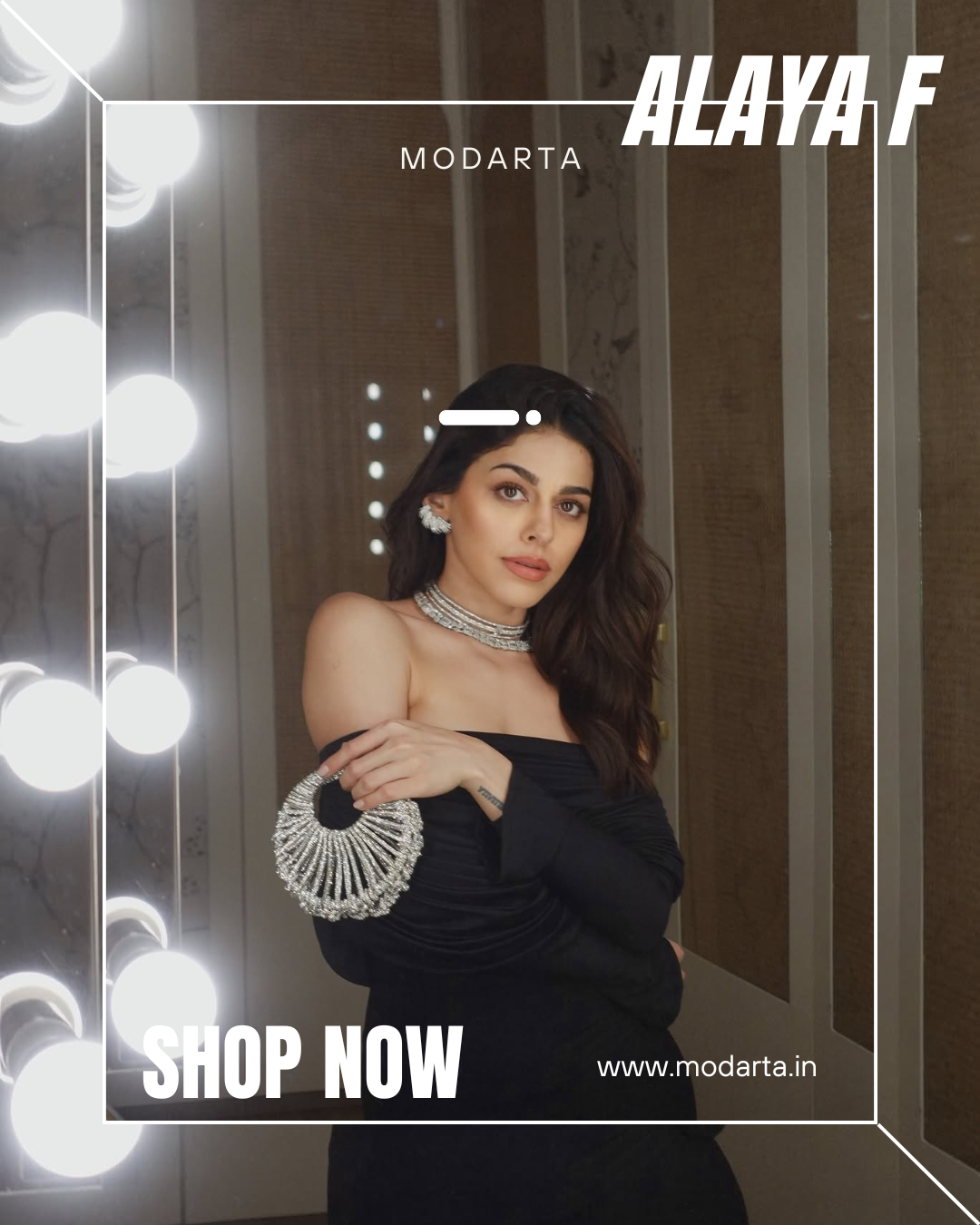 Alaya F in Modarta Moon Crystal Clutch – Celebrity Style Accessory